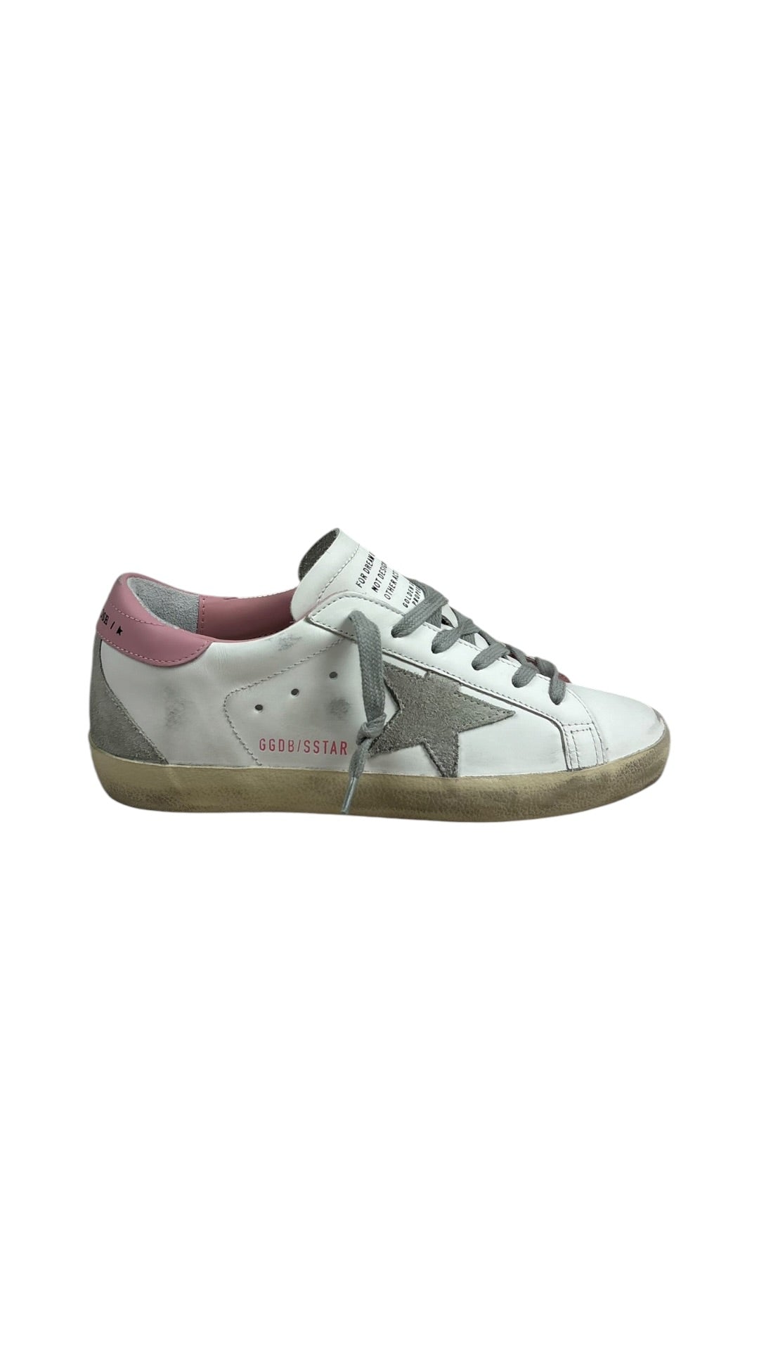 Sneakers Golden Goose Super-Star femme cuir blanc rose clair - Neuf