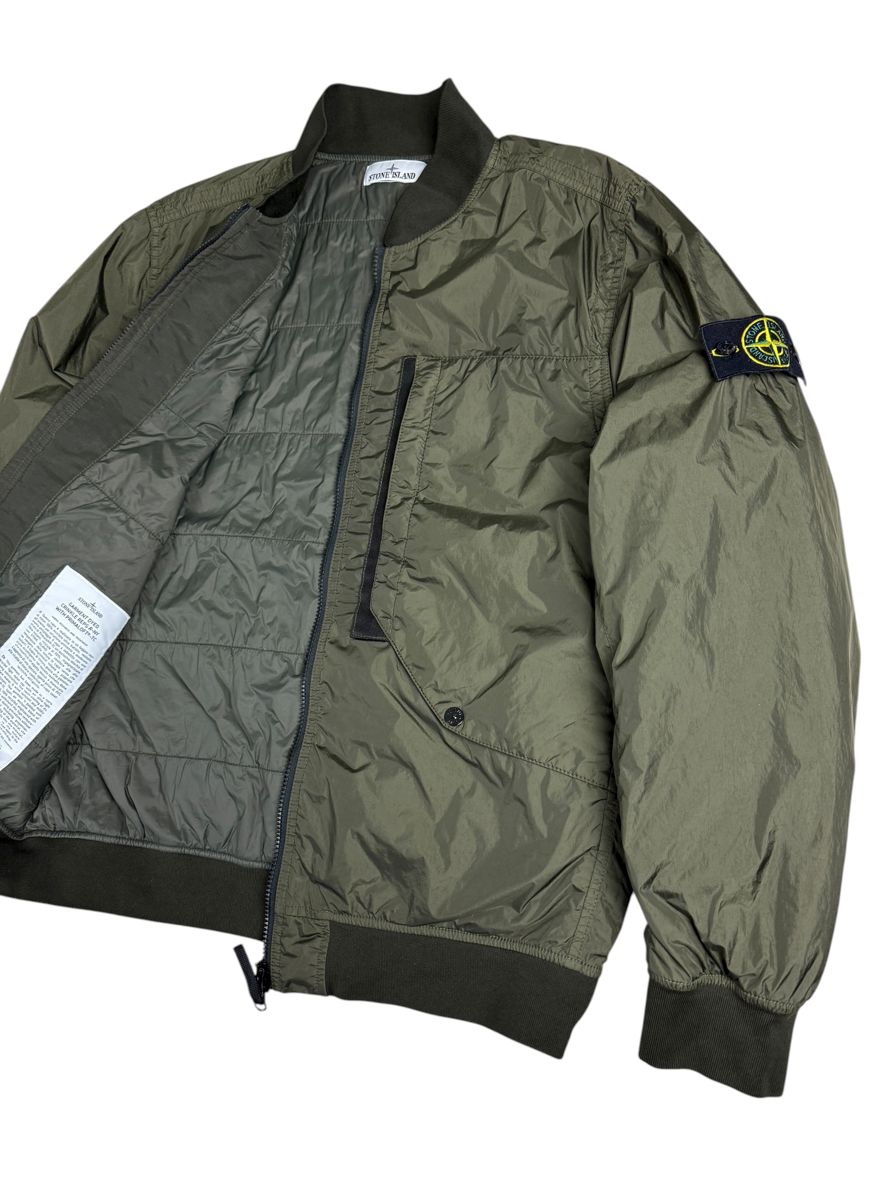 VESTE STONE ISLAND GARMENT DYED CRINKLE REPS R-NY WITH PRIMALOFT TC - KAKI - TAILLE L