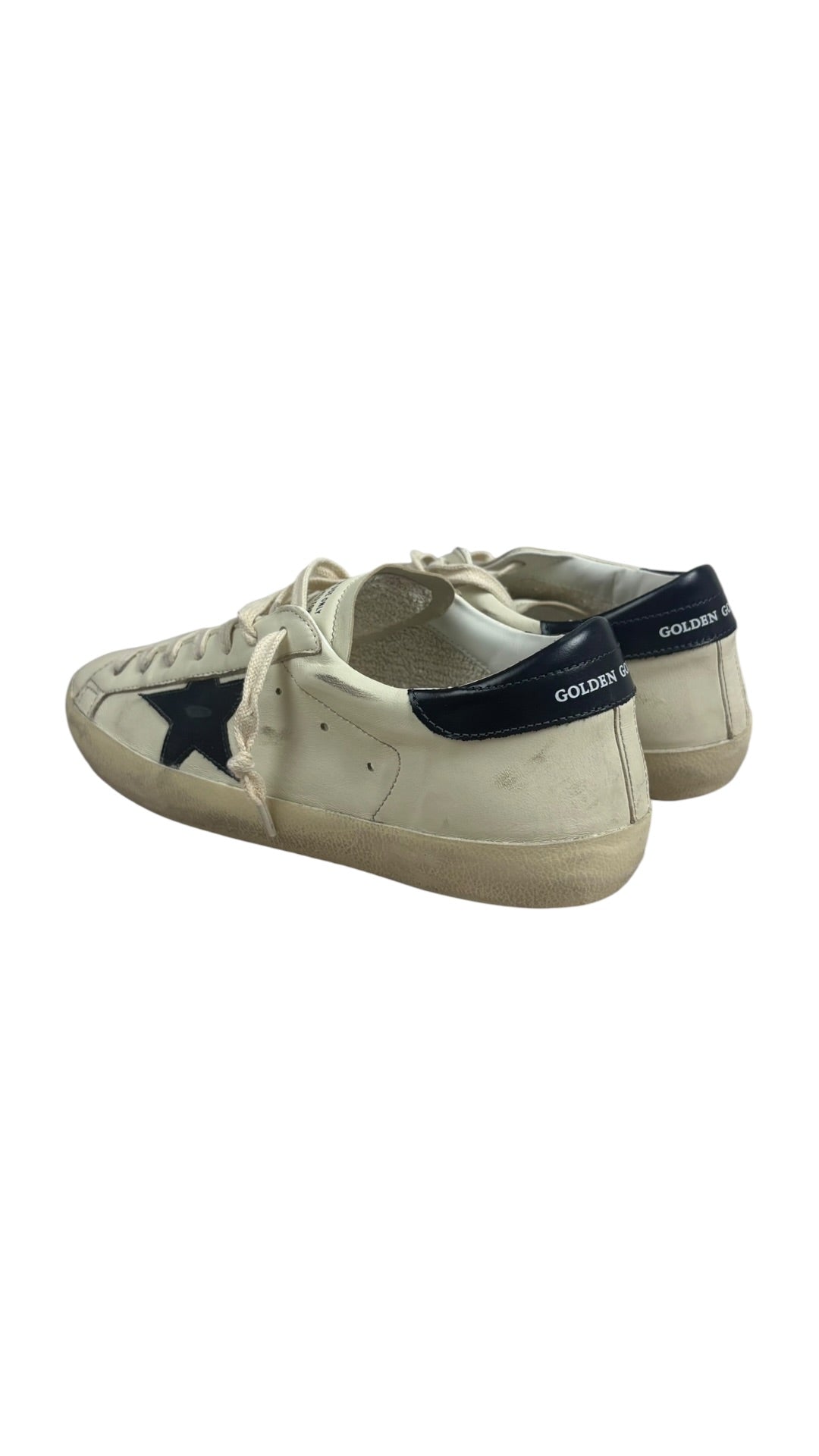 Sneakers Golden Goose Super-Star nappa beige bleu nuit neuf - vue 4/4