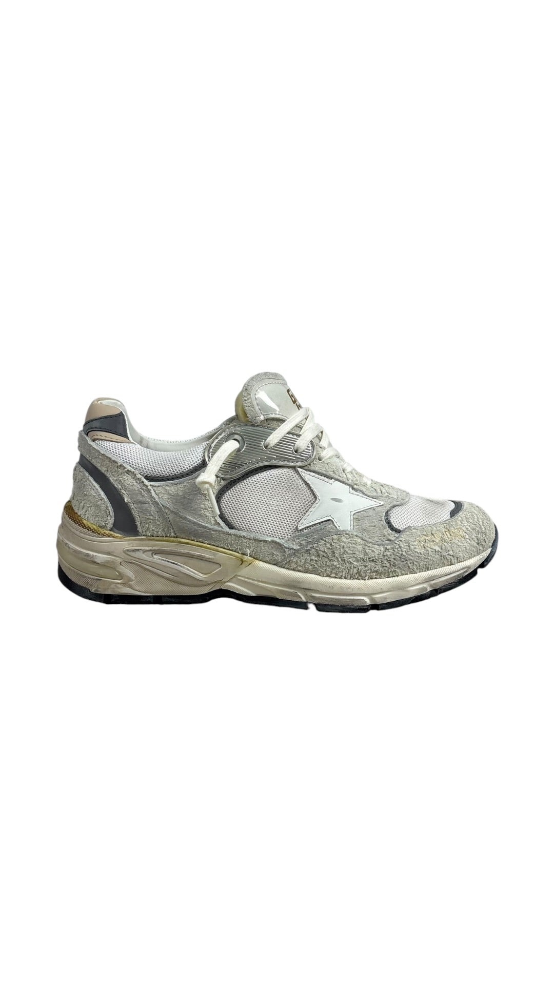 Sneakers Golden Goose Dad-Star daim et résille blanc argent neuf - vue 1/4