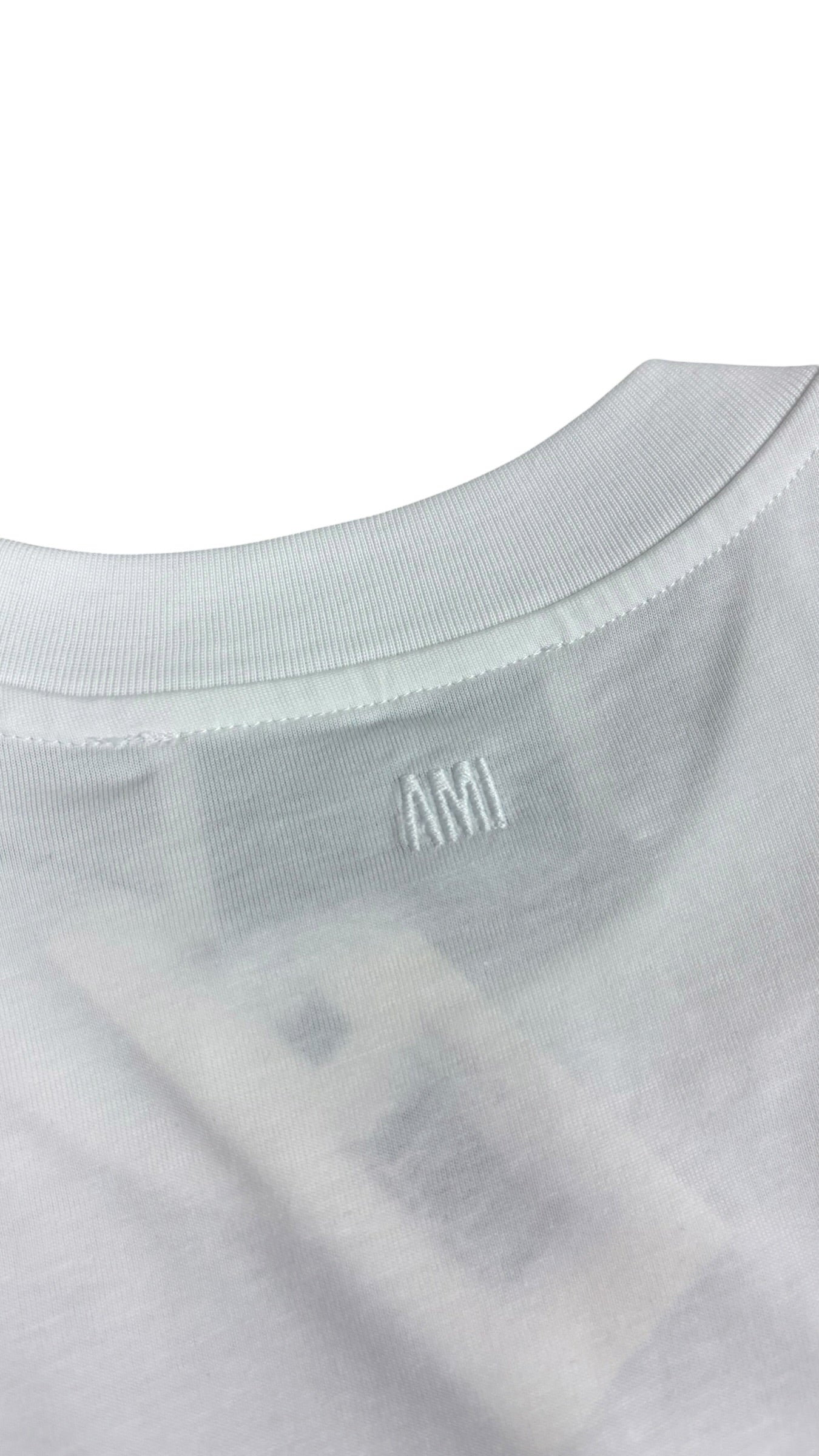 Tee-shirt AMI Paris Logo Rouge blanc neuf - vue 3/4