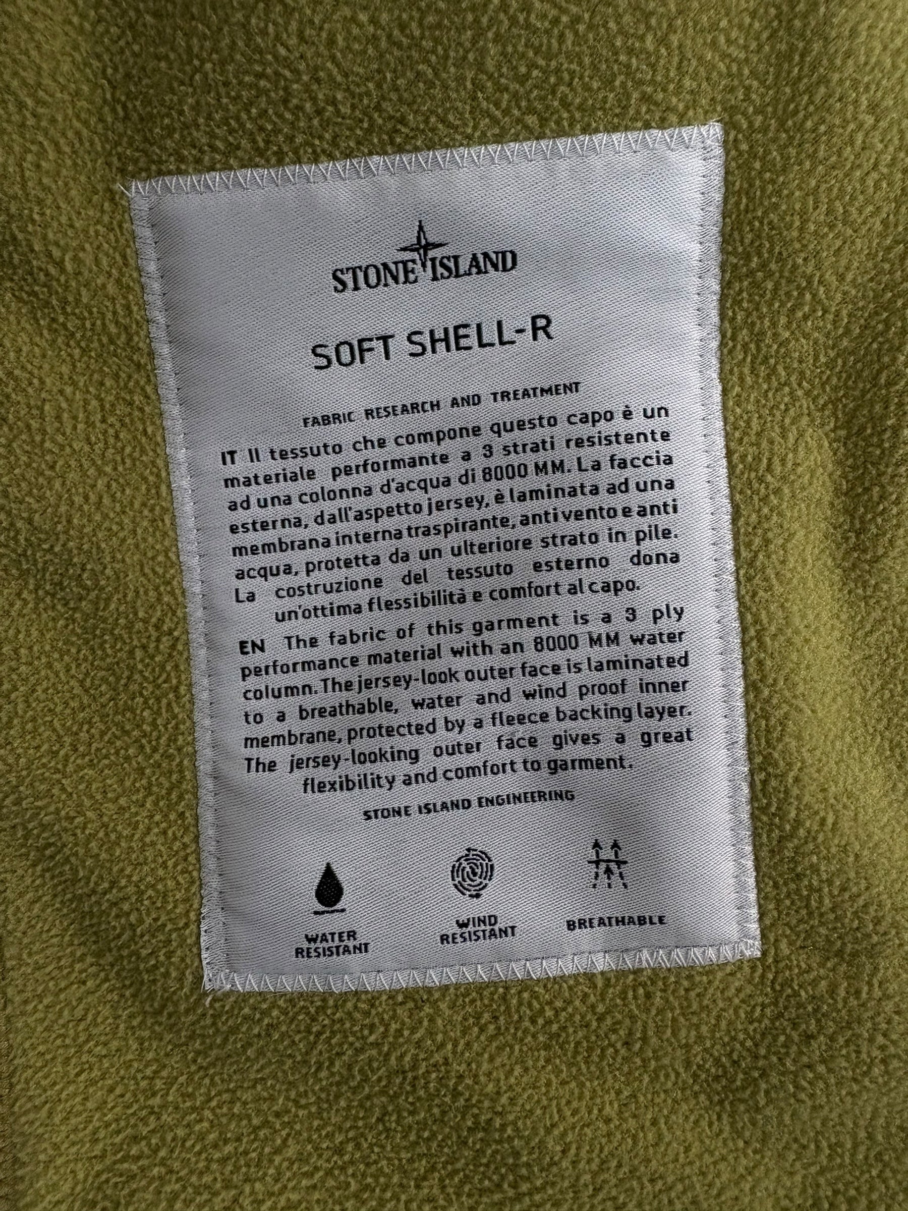 VESTE STONE ISLAND SOFT SHELL-R - JAUNE- TAILLE S