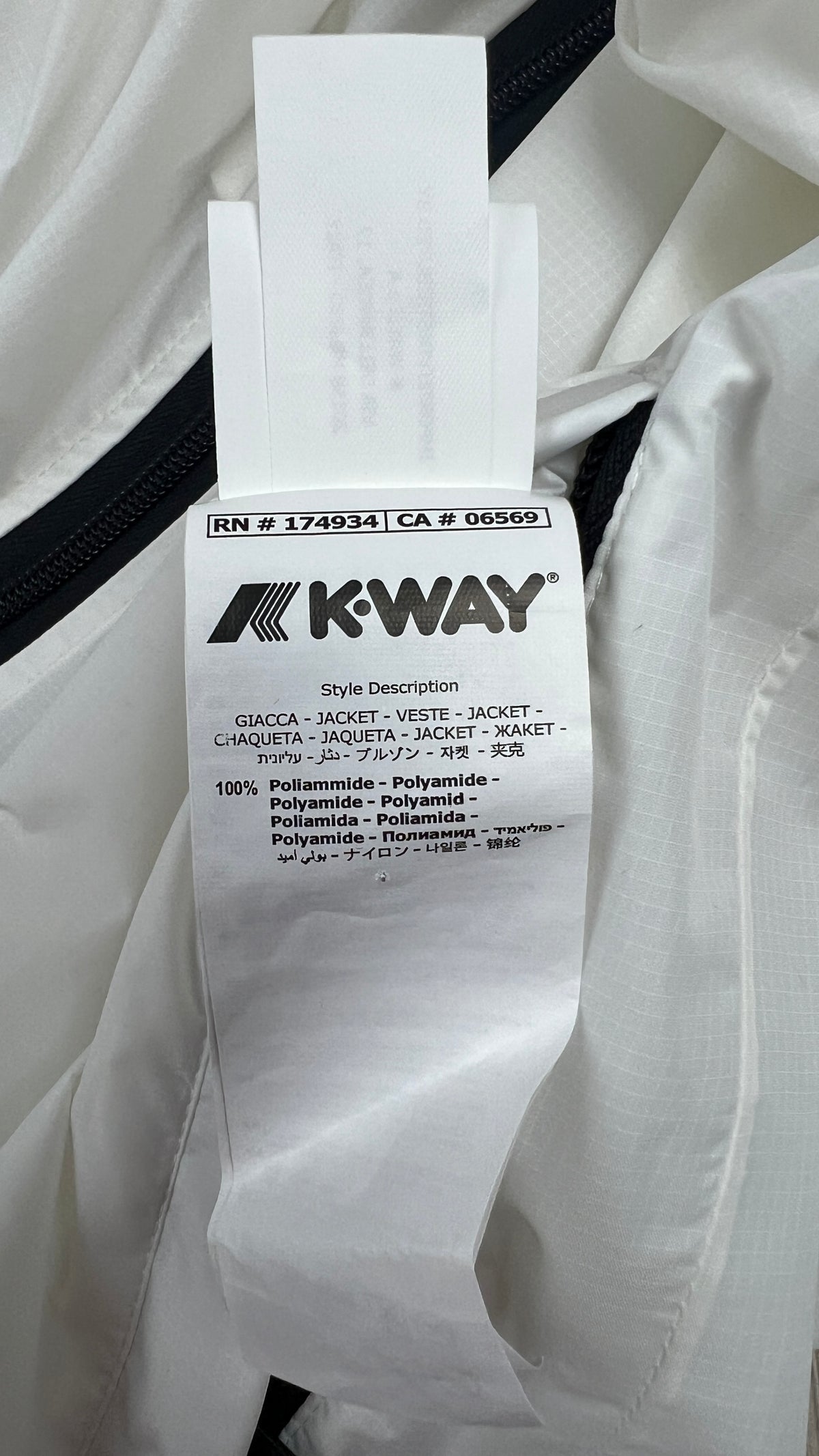 Veste Coupe-vent Comme des Garçons Play x K-Way Claude, Blanc, Taille S — photographie complémentaire 4