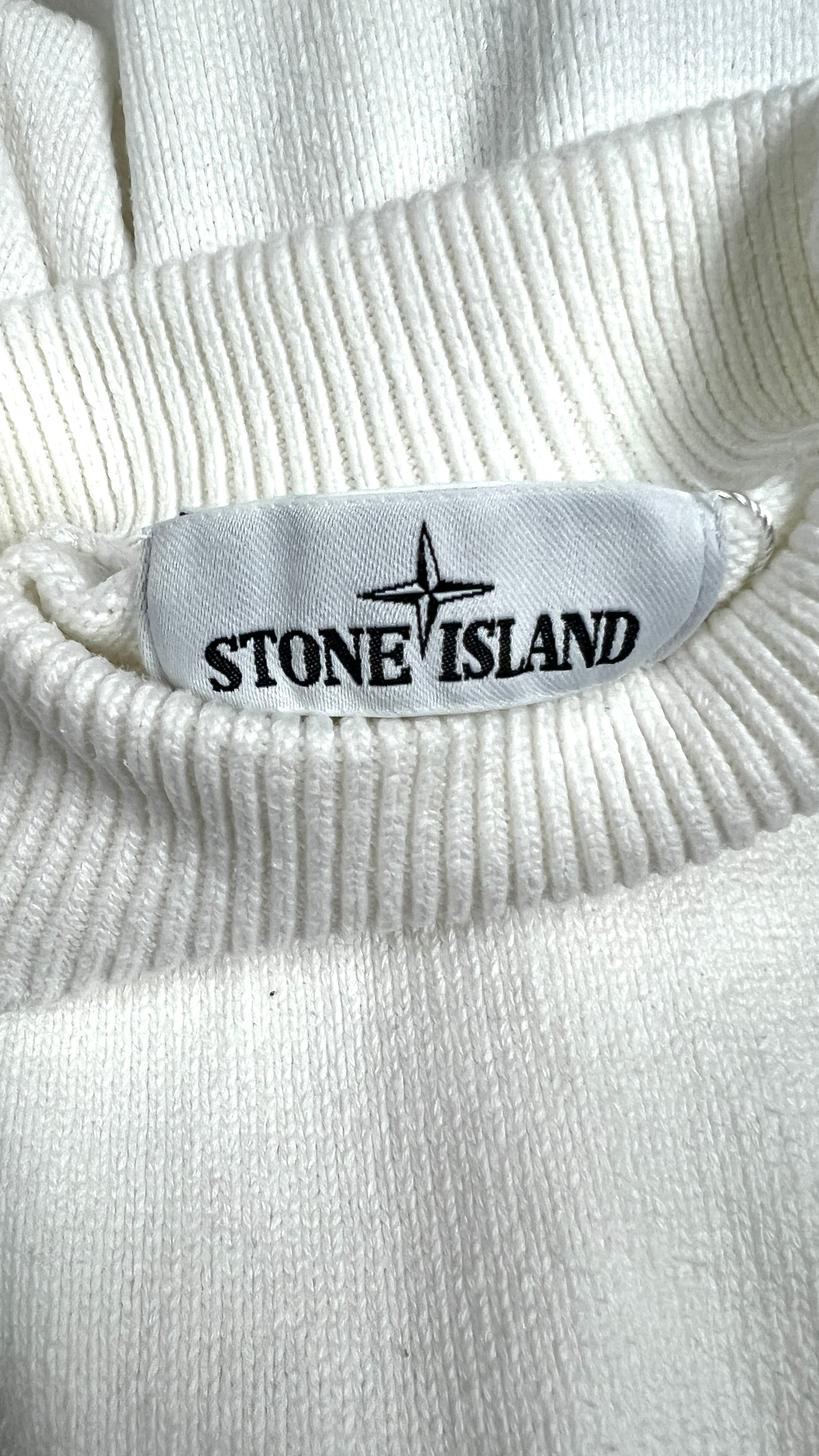 Pull Col Montant Stone Island - Blanc - Taille S