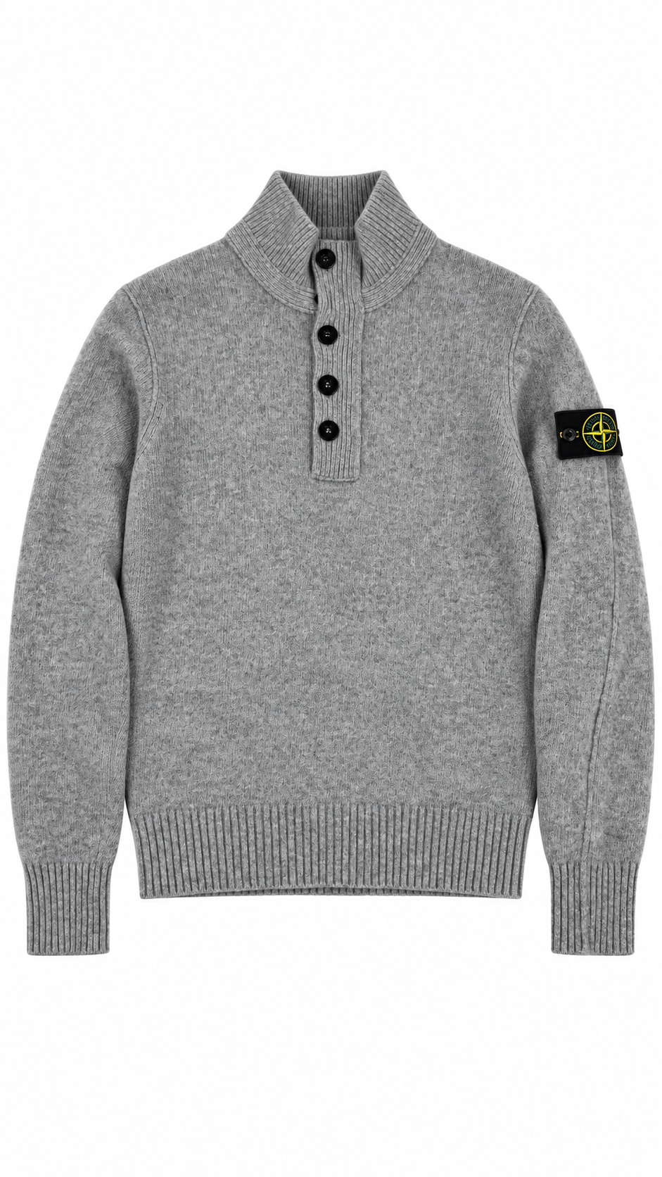 Pull Col Montant Stone Island, Gris, Taille M — photographie principale