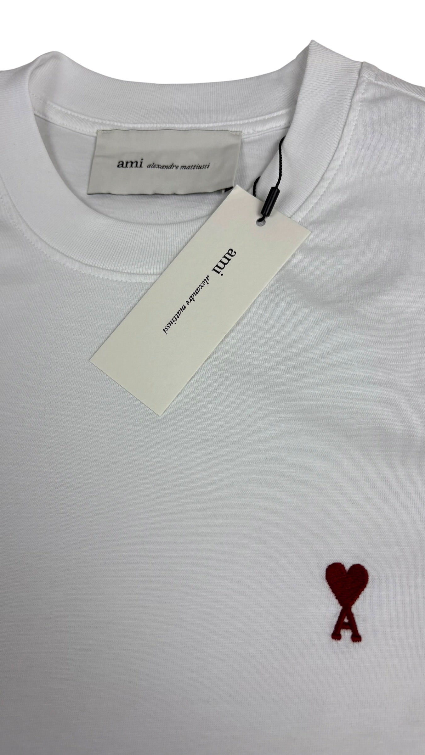 Tee-shirt AMI Paris Logo Rouge blanc neuf - vue 2/4