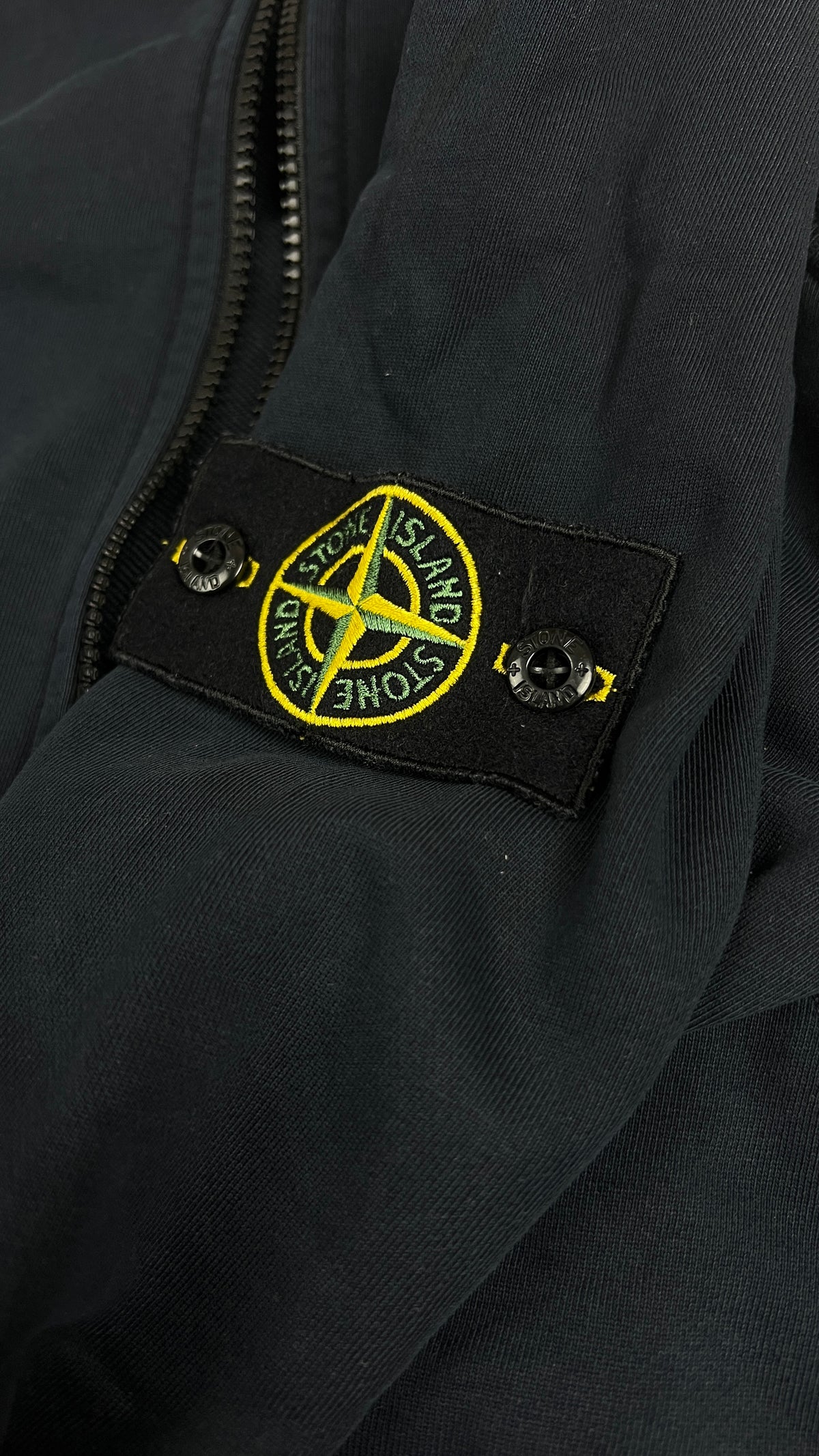 Sweat-shirt Hoodie Zippé Stone Island Cotton Fleece, Marine, Taille S — photographie complémentaire 3
