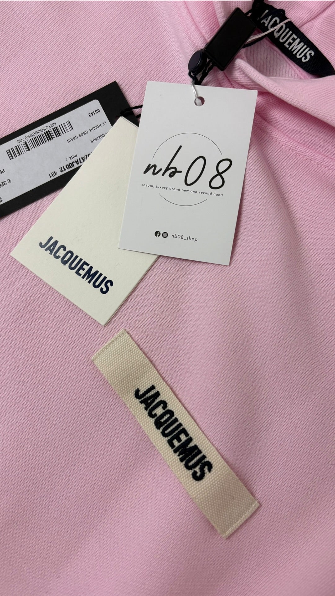 HOODIE JACQUEMUS GROS GRAIN - ROSE - NEUF - COLLECTION 2026