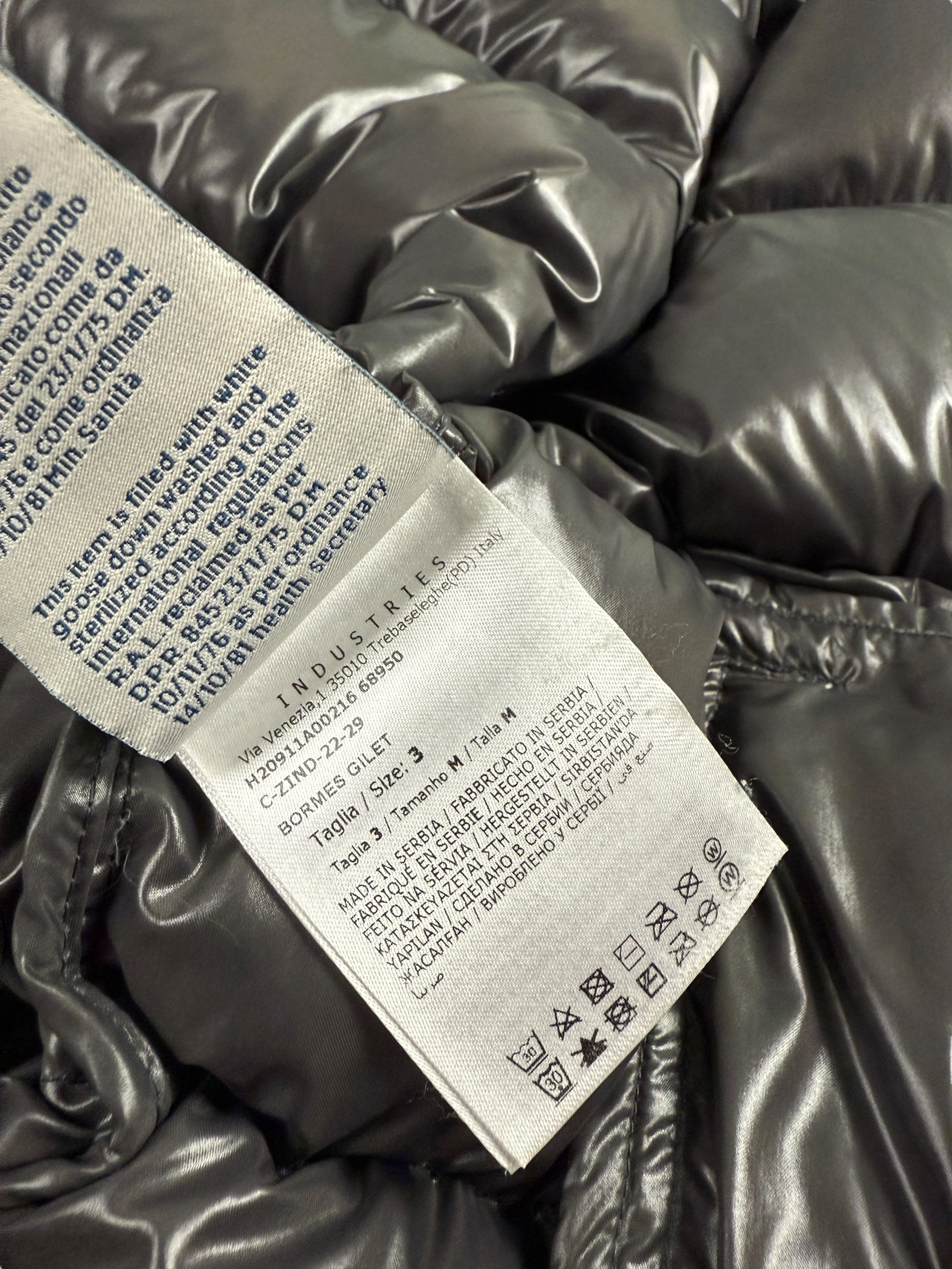 GILET MONCLER BORMES NOIR - TAILLE M