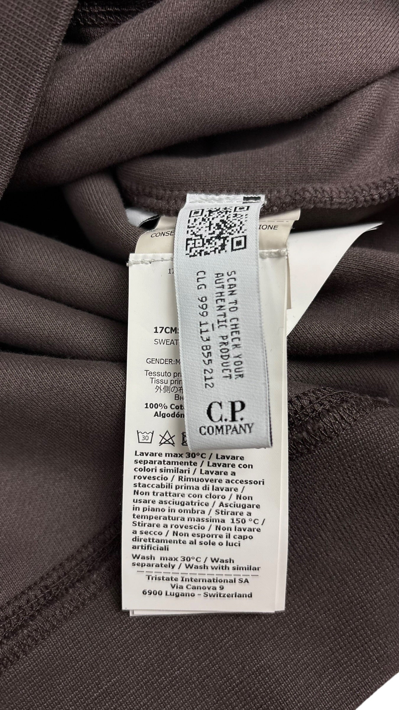 Crewneck C.P Company coton brossé - Marron rose foncé - Taille L