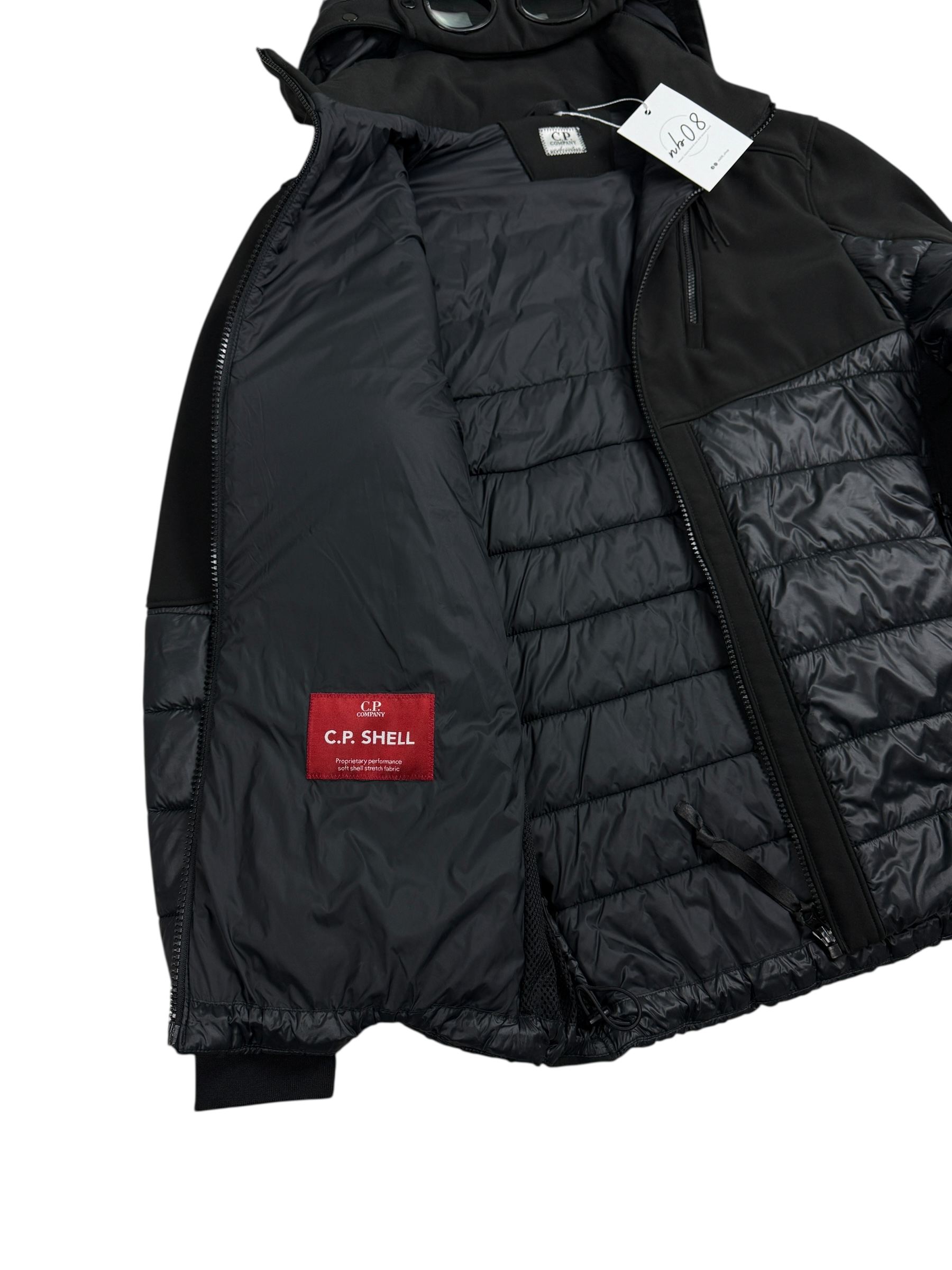 VESTE C.P COMPANY SHELL GOGGLE JACKET - NOIR - TAILLE 14 ANS