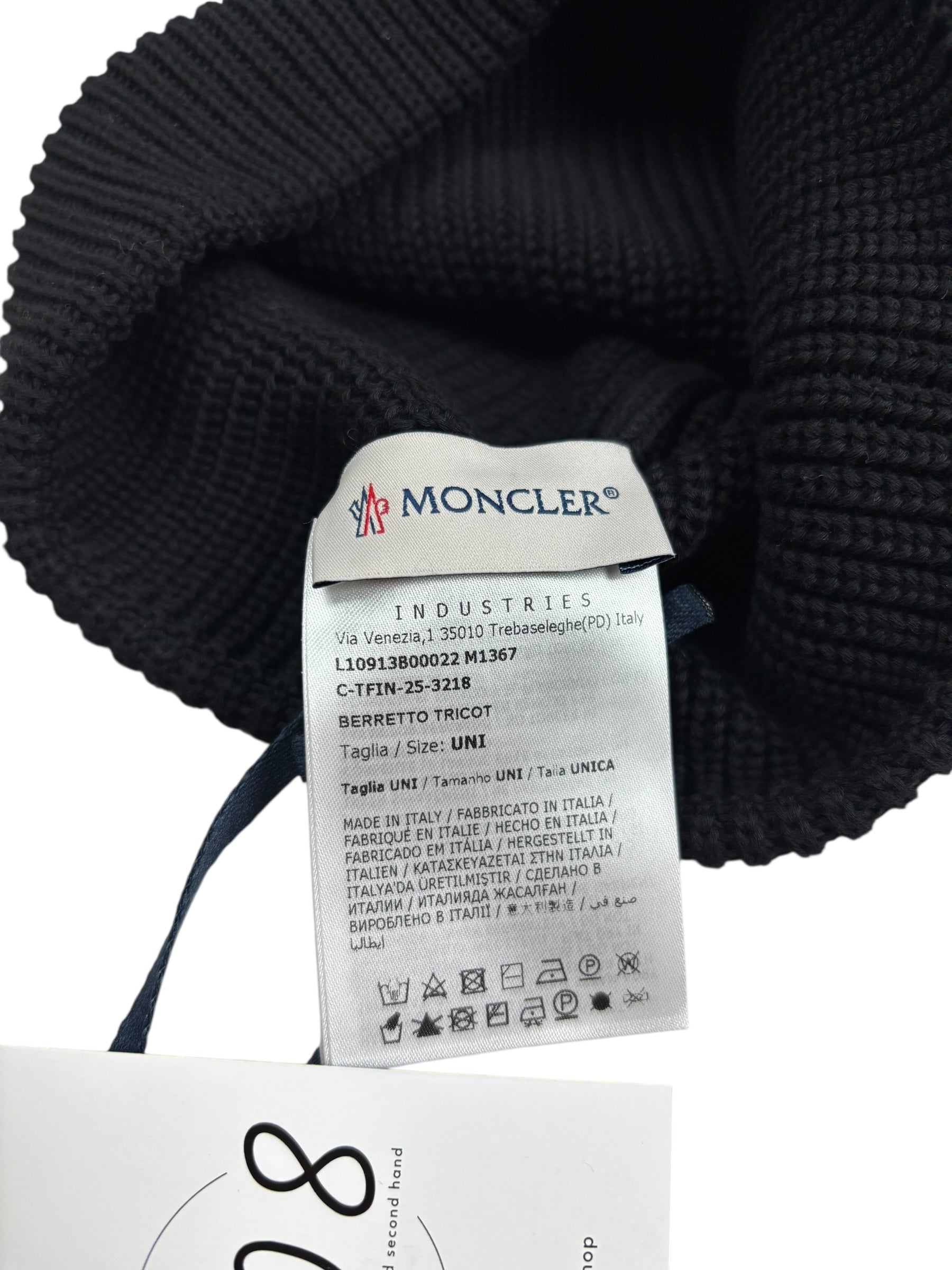 BONNET MONCLER - NOIR - TAILLE UNI - NEUF