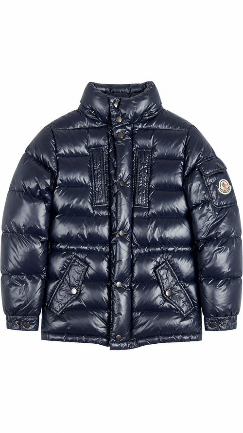 Piumino Moncler Junior in Nylon Laqué - Blu marino - Taglia XS