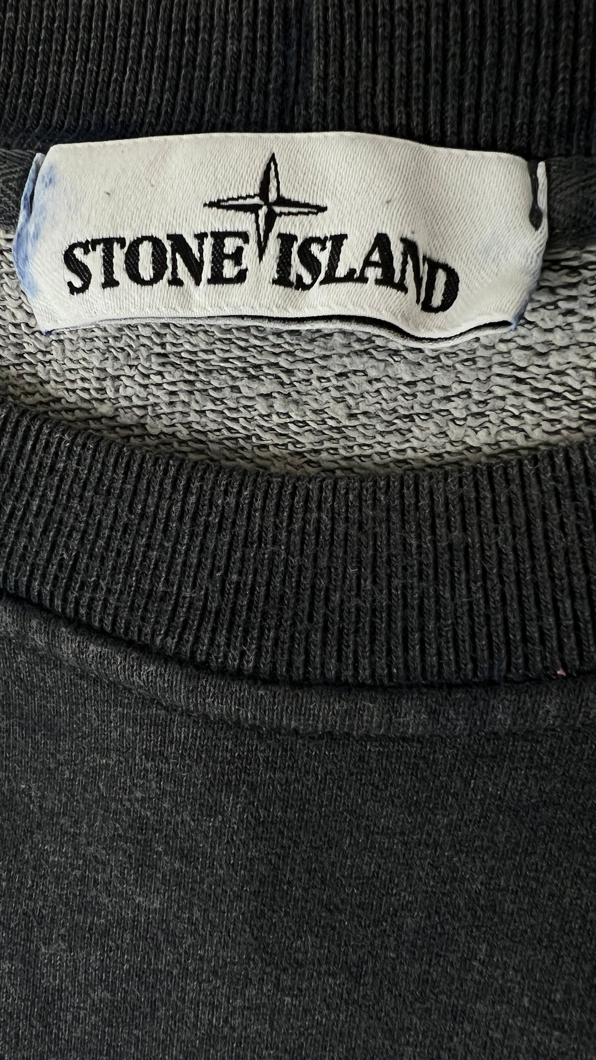Sweat-shirt Crewneck Stone Island Dust Colour, Gris / Bleu, Taille L — photographie complémentaire 4