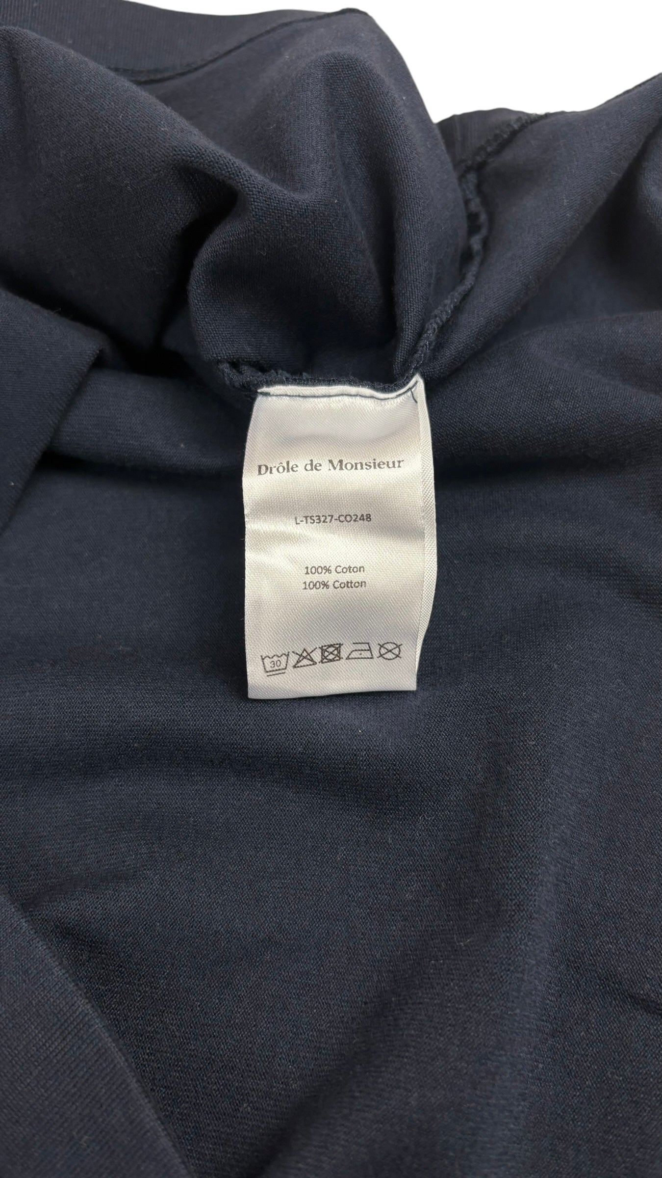 Tee-shirt Drôle de Monsieur Vine Embroidered Slogan bleu marine neuf - vue 4/4