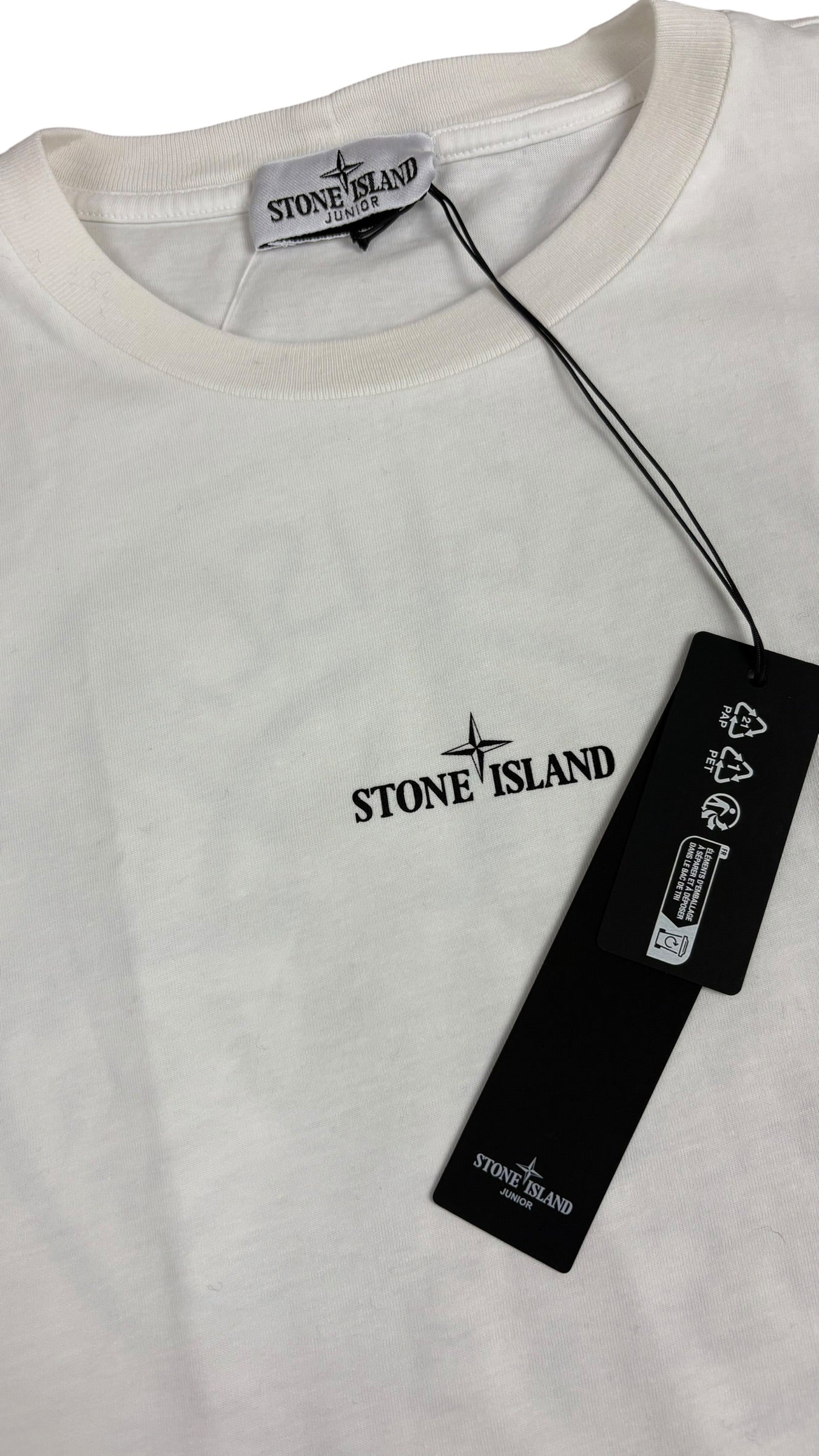 T-shirt Stone Island Junior jersey coton blanc 14 ans neuf - vue 3/4
