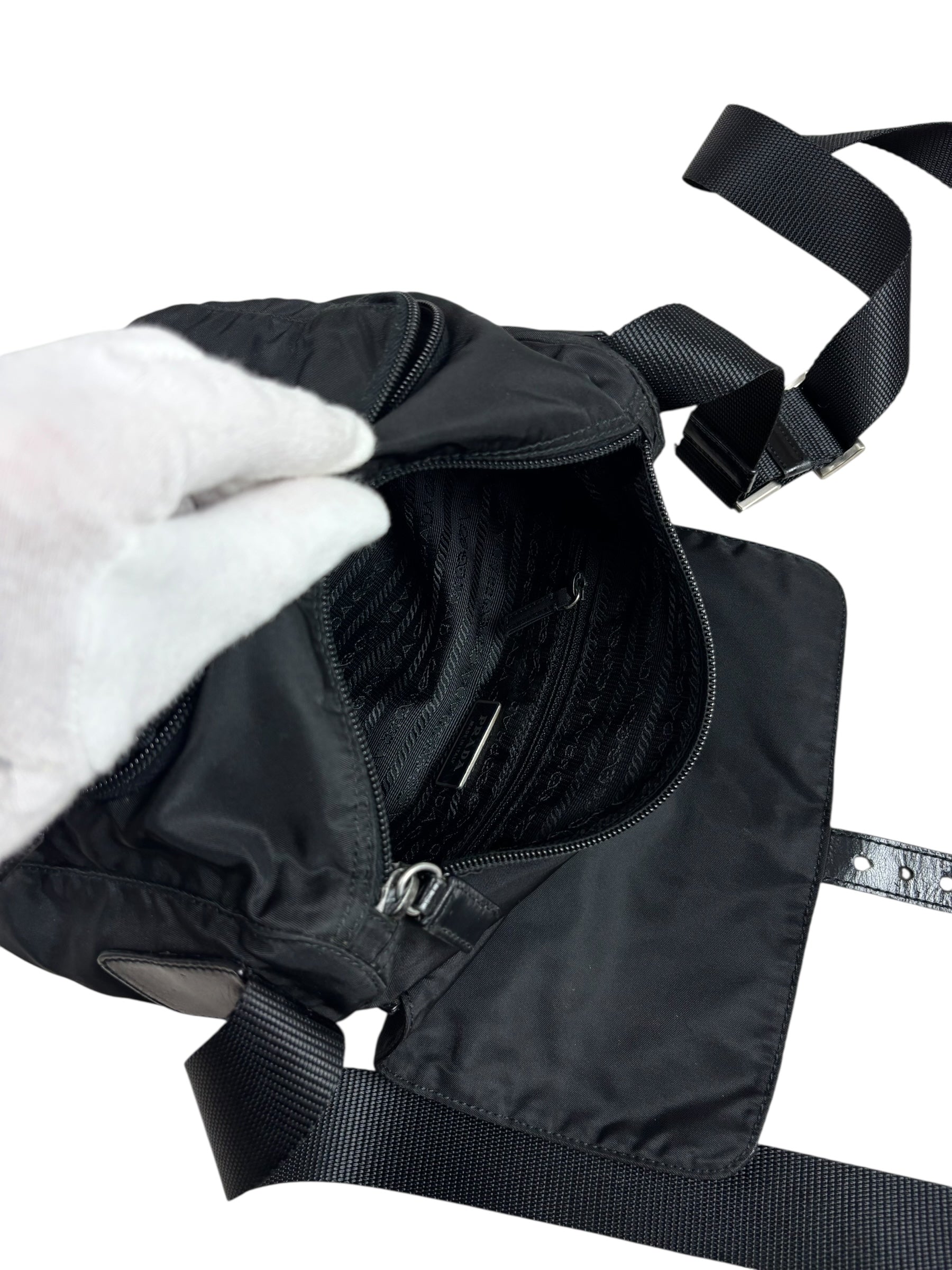 SACOCHE PRADA MESSENGER NYLON - NOIR - TAILLE UNI