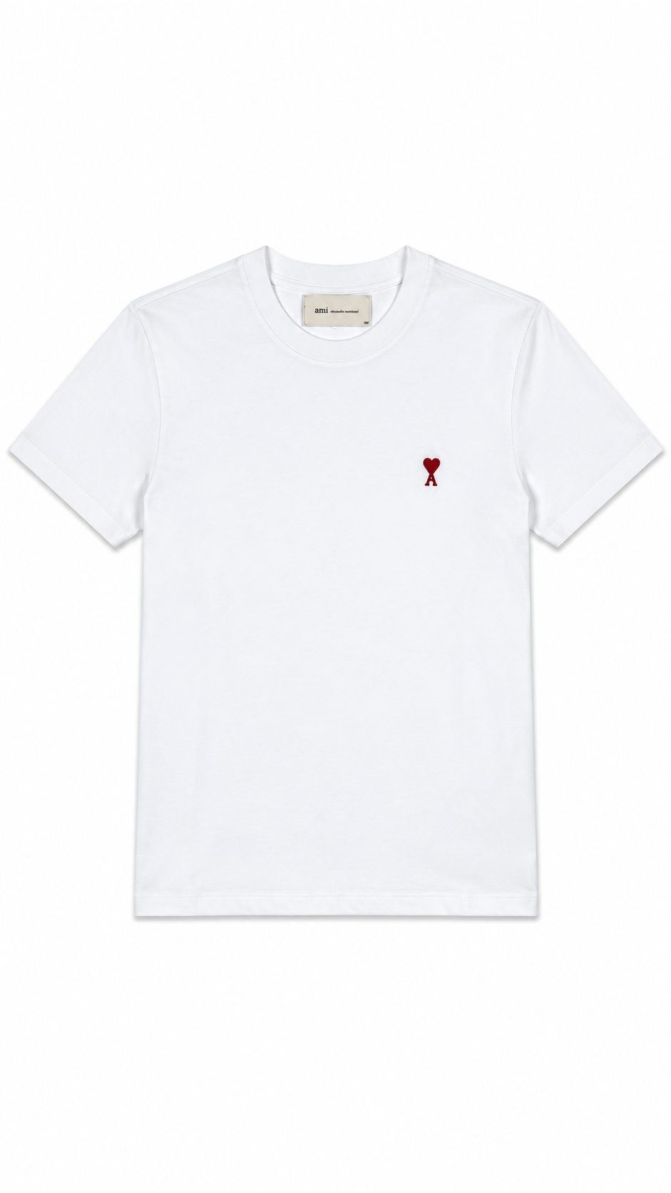 Tee-shirt AMI Paris Logo Rouge blanc neuf - vue 1/4
