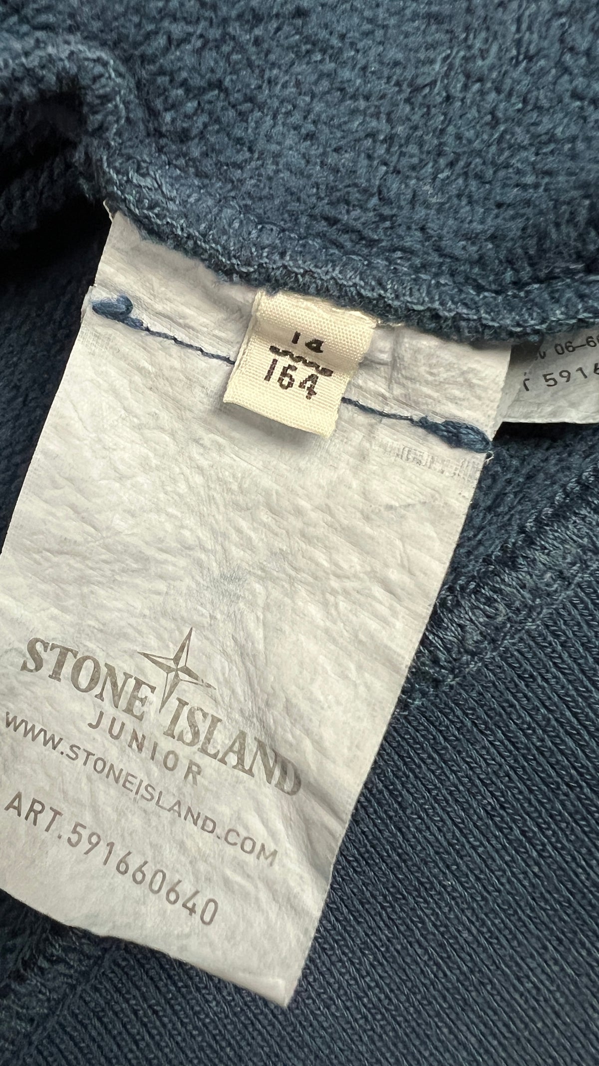 Sweat-shirt Zippé Stone Island Junior Col Montant, Bleu, Taille 14 ans — photographie complémentaire 4