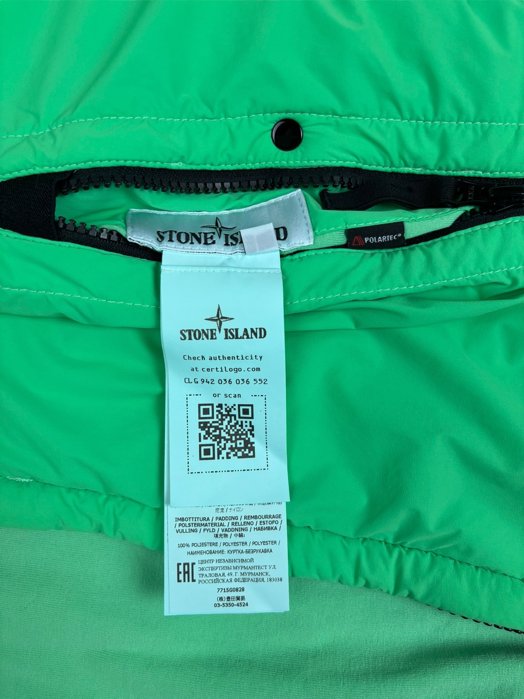 GILET STONE ISLAND REVERSIBLE - VERT - TAILLE L - NEUF