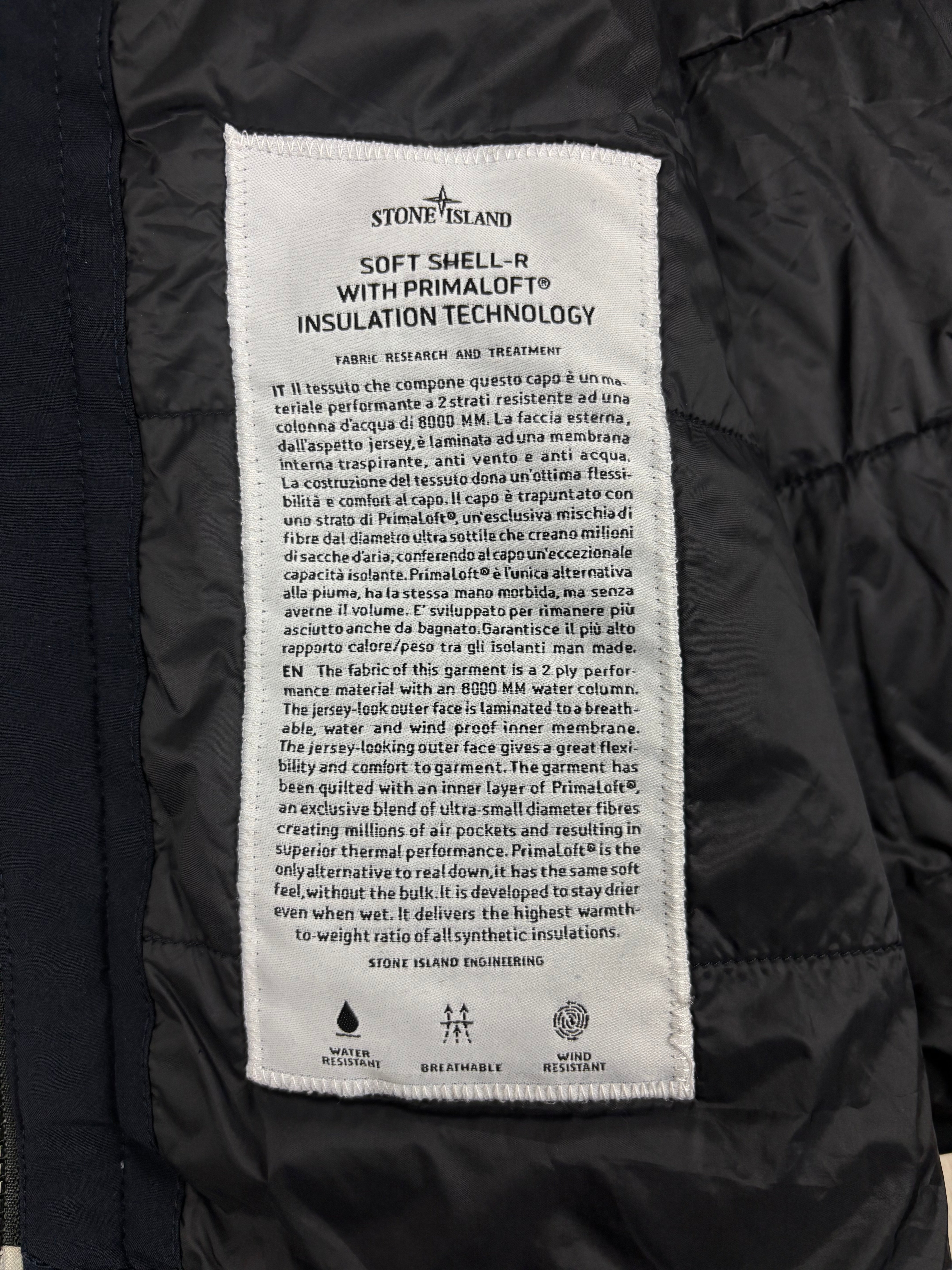 VESTE STONE ISLAND SOFT SHELL-R WITH PRIMALOFT INSULATION TECHNOLOGY - MARINE - TAILLE M