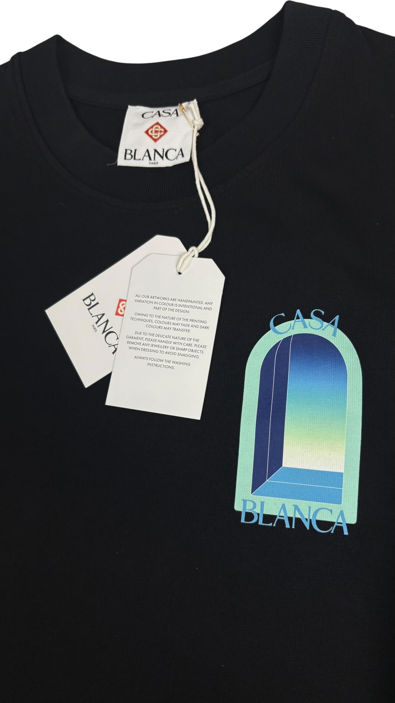 T-shirt Casablanca Classic coton bio noir neuf - vue 3/4