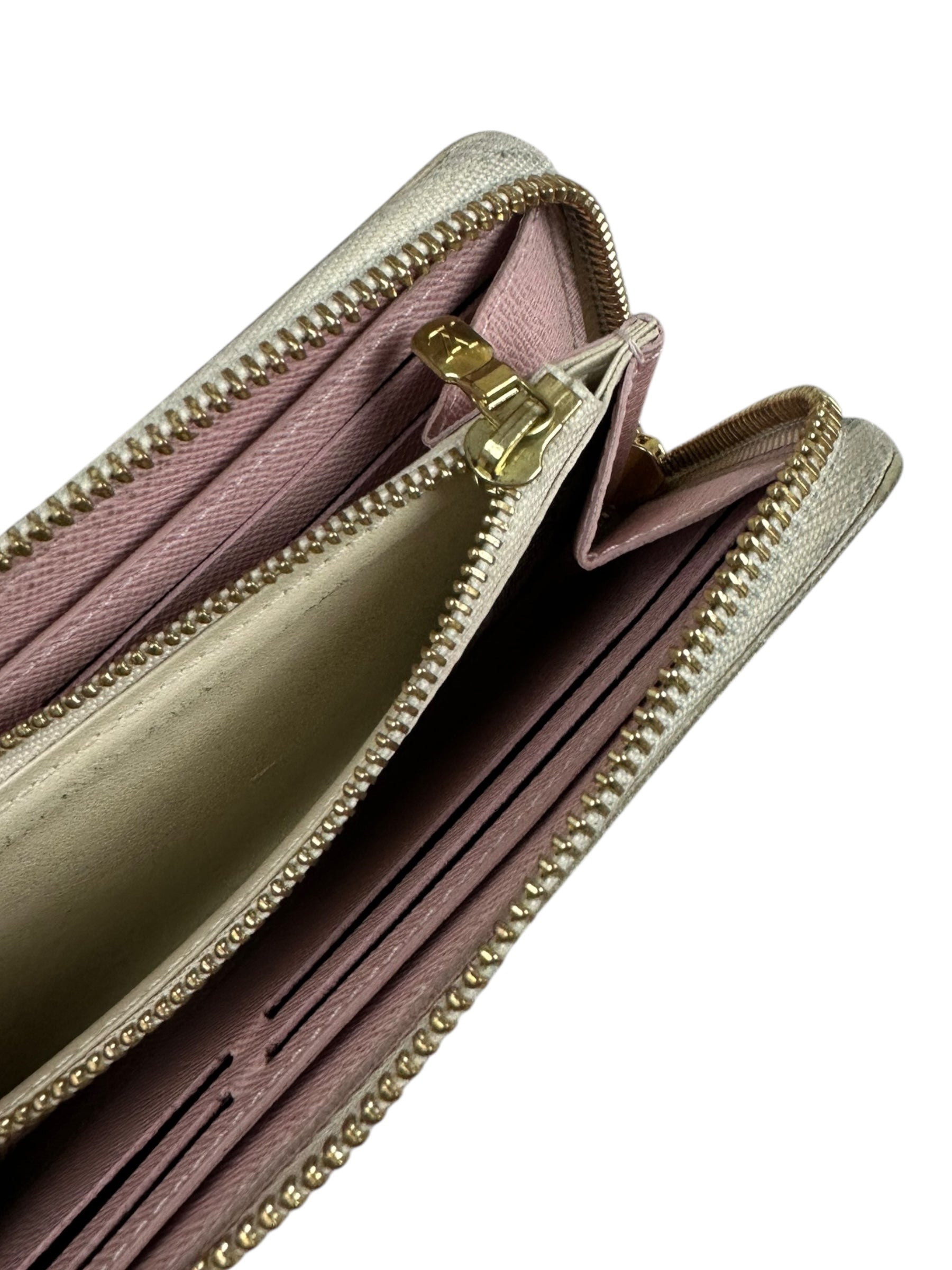 PORTE FEUILLE LOUIS VUITTON CLÉMENCE - TOILE DAMIER AZUR - ROSE - GI2147