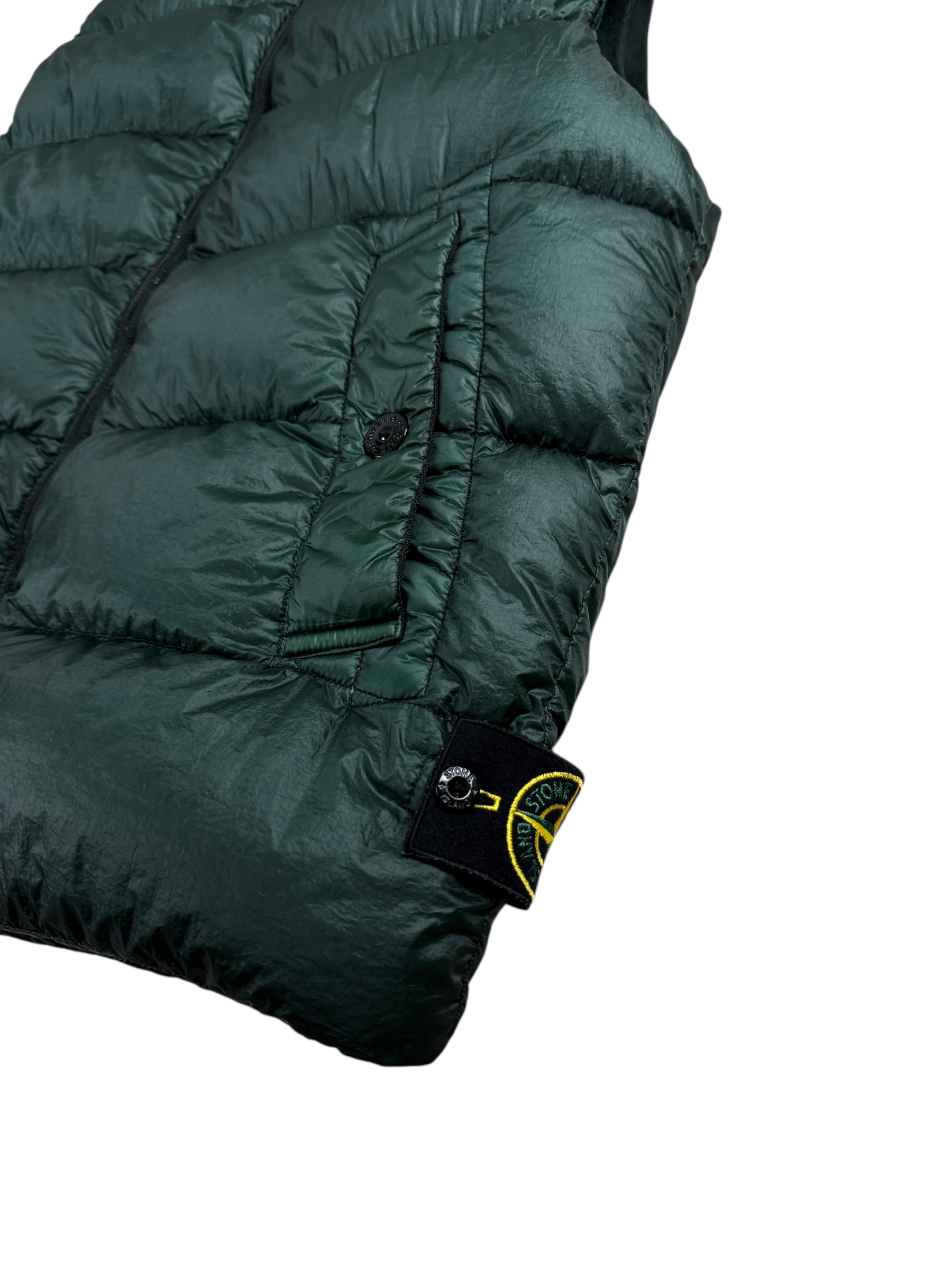 GILET STONE ISLAND GARMENT DYED VERT - TAILLE L