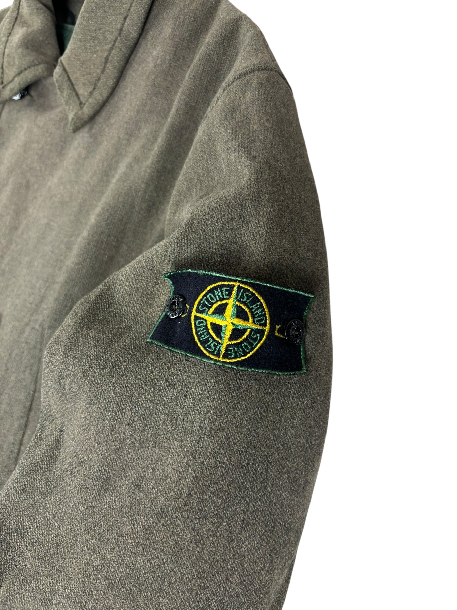 TRENCH STONE ISLAND VINTAGE 1996 EN LAINE ÉPAISSE - KAKI - TAILLE L