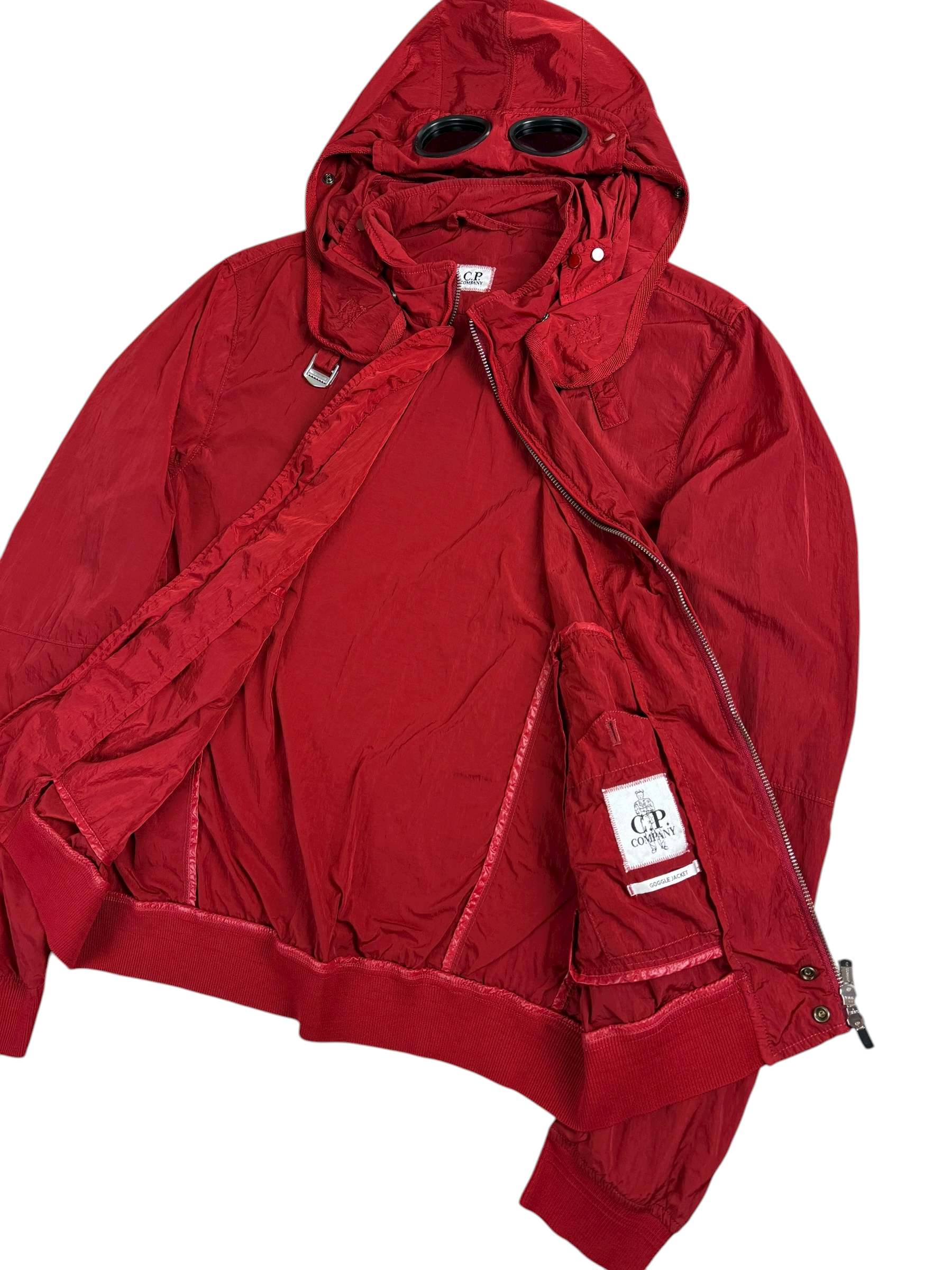 VESTE VINTAGE C.P COMPANY GOGGLE JACKET - ROUGE - TAILLE 50
