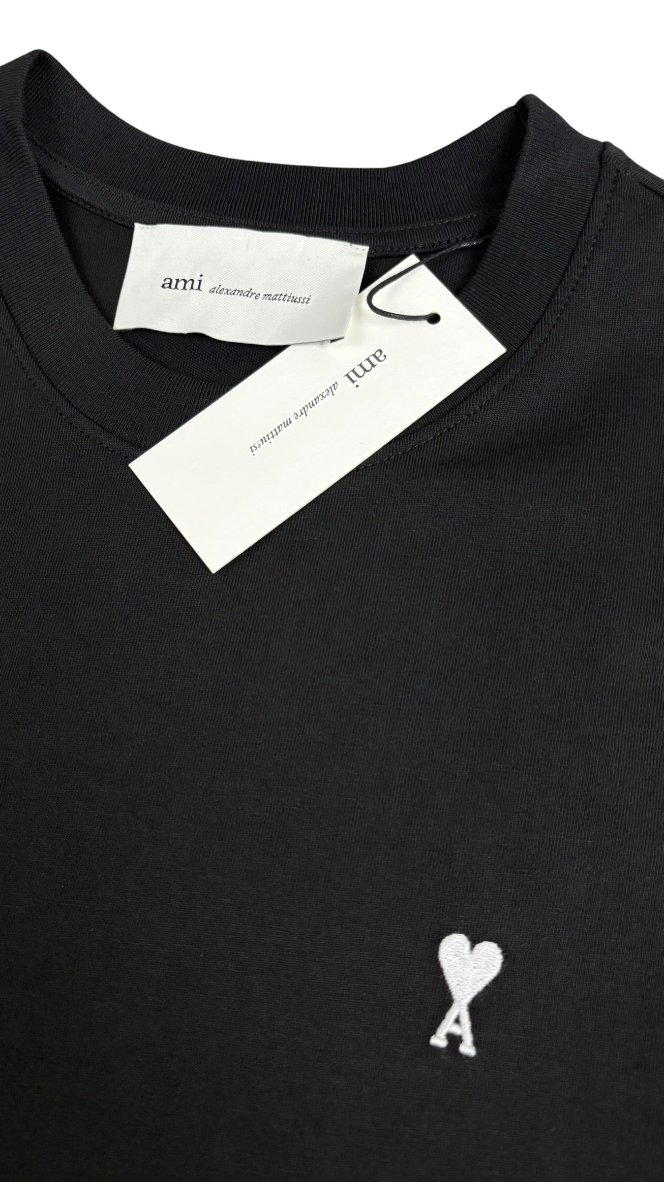 Tee-shirt AMI Paris Logo Blanc noir neuf - vue 2/4