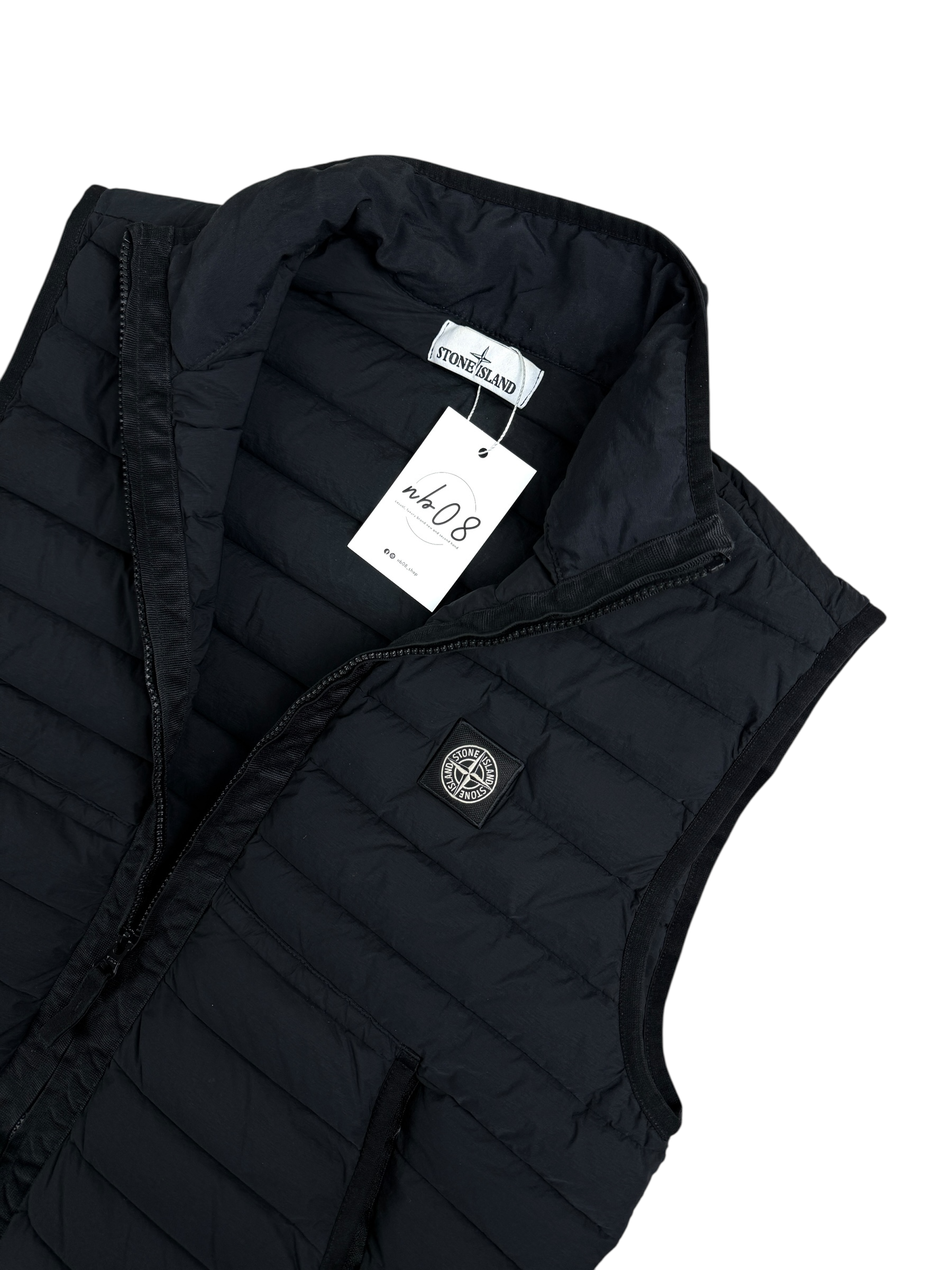 GILET STONE ISLAND LOOM DOWN CHAMBERS STRETCH NYLON-TC - NOIR - TAILLE L