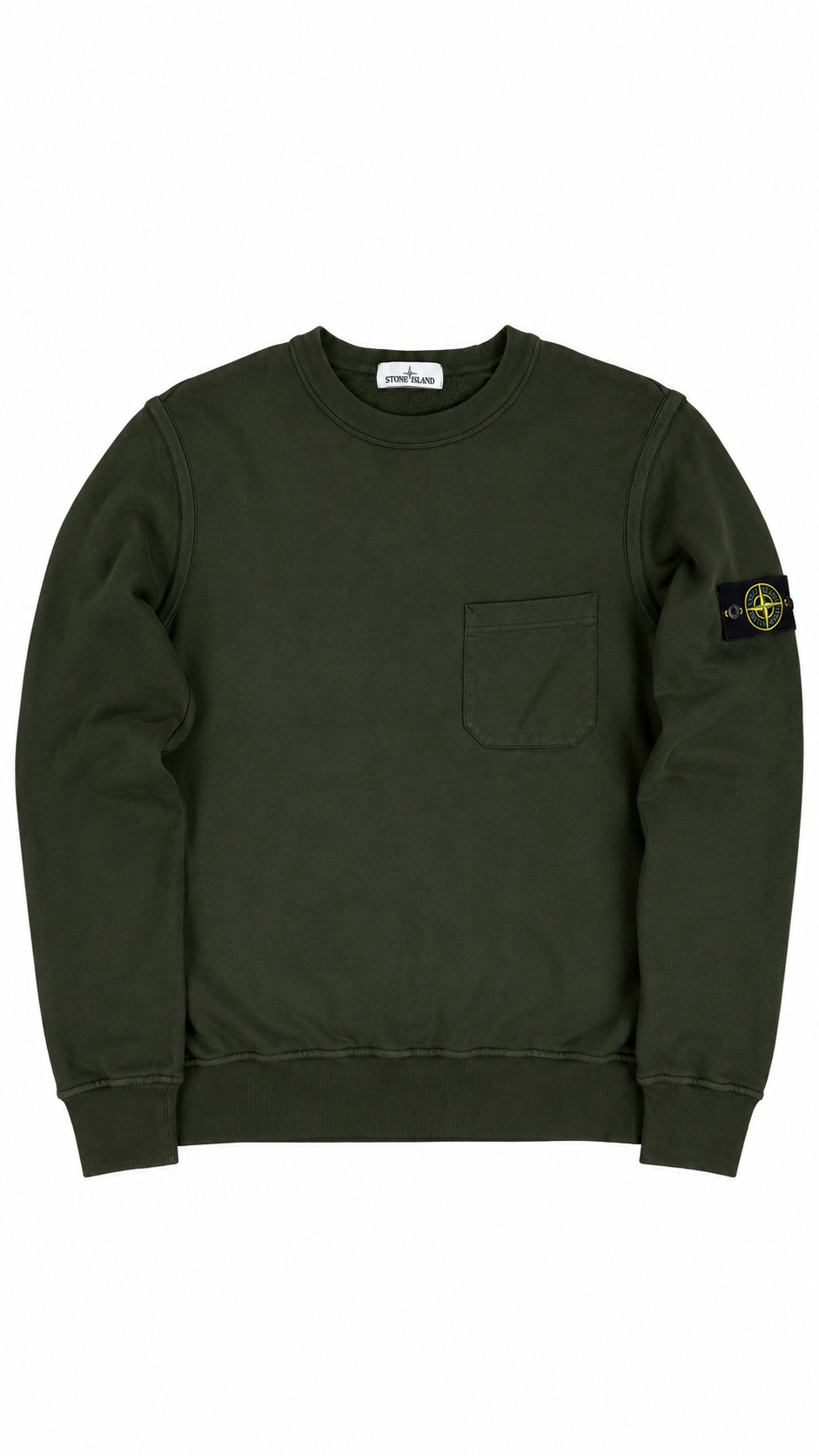 Pull Crewneck Stone Island kaki taille M - vue 1/4