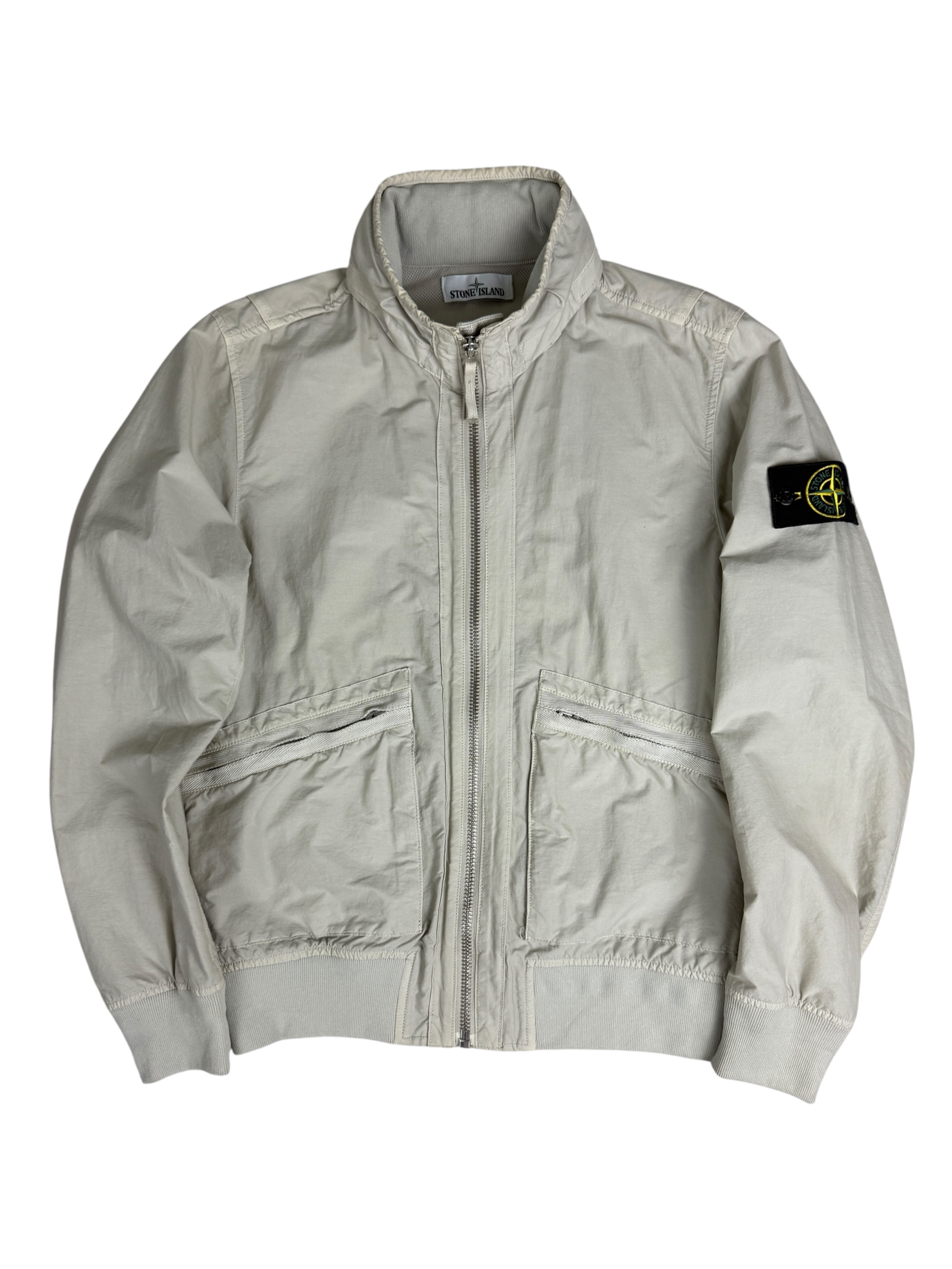 VESTE STONE ISLAND LIGHT COTTON NYLON TWILL - CRÈME - TAILLE S