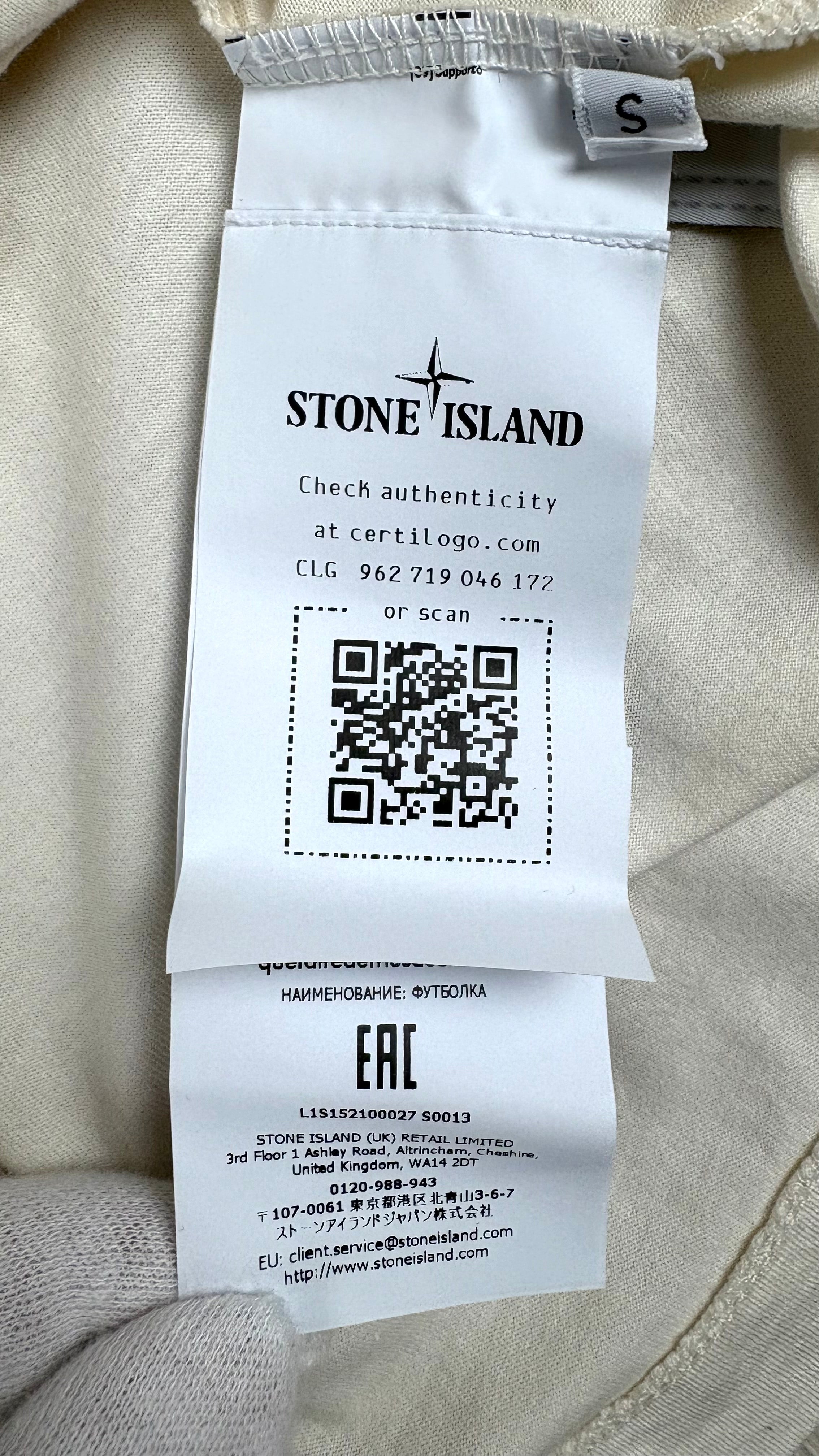 Tee-shirt Stone Island creme neuf Collection 2026 - vue 3/3