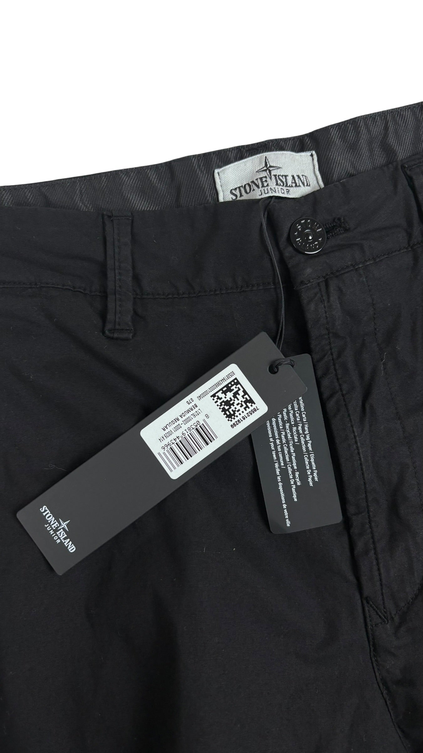 Short Stone Island Junior bermuda coton noir 14 ans neuf - vue 4/5