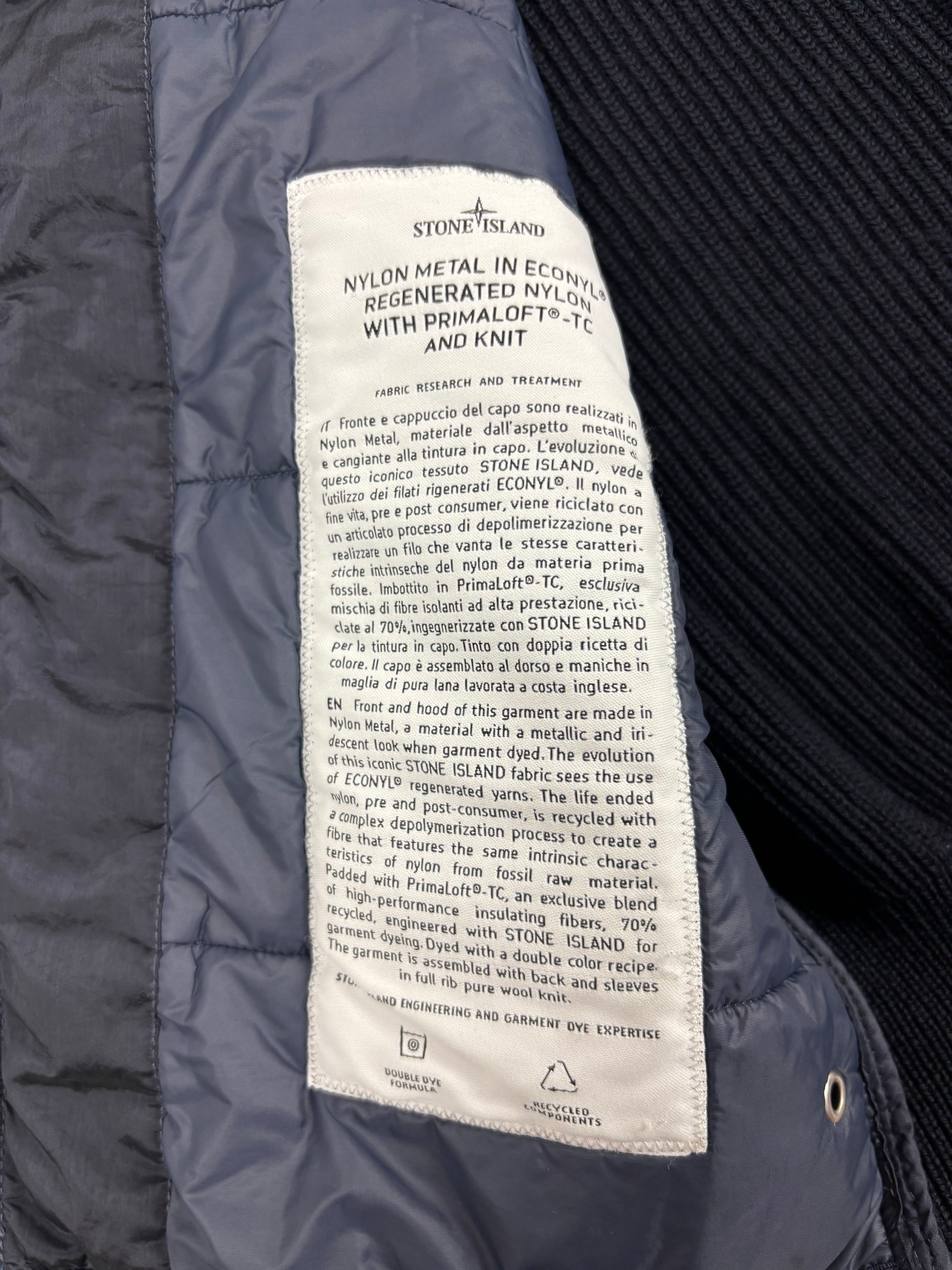 CARDIGAN STONE ISLAND NYLON METAL IN ECONYL REGENERATED NYLON WITH PRIMALOFT-TC AND KNIT - MARINE - TAILLE S