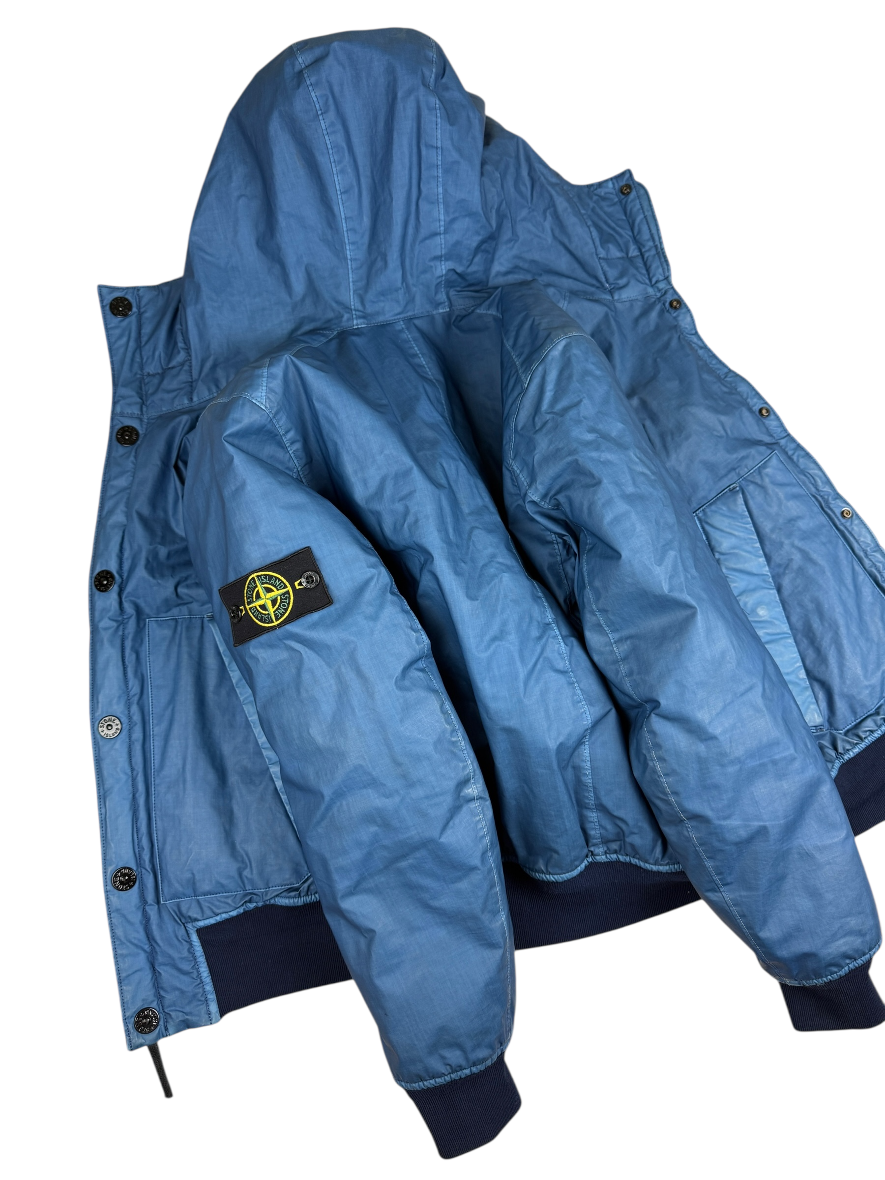 VESTE STONE ISLAND MUSSOLA GOMMATA - BLEU - TAILLE S