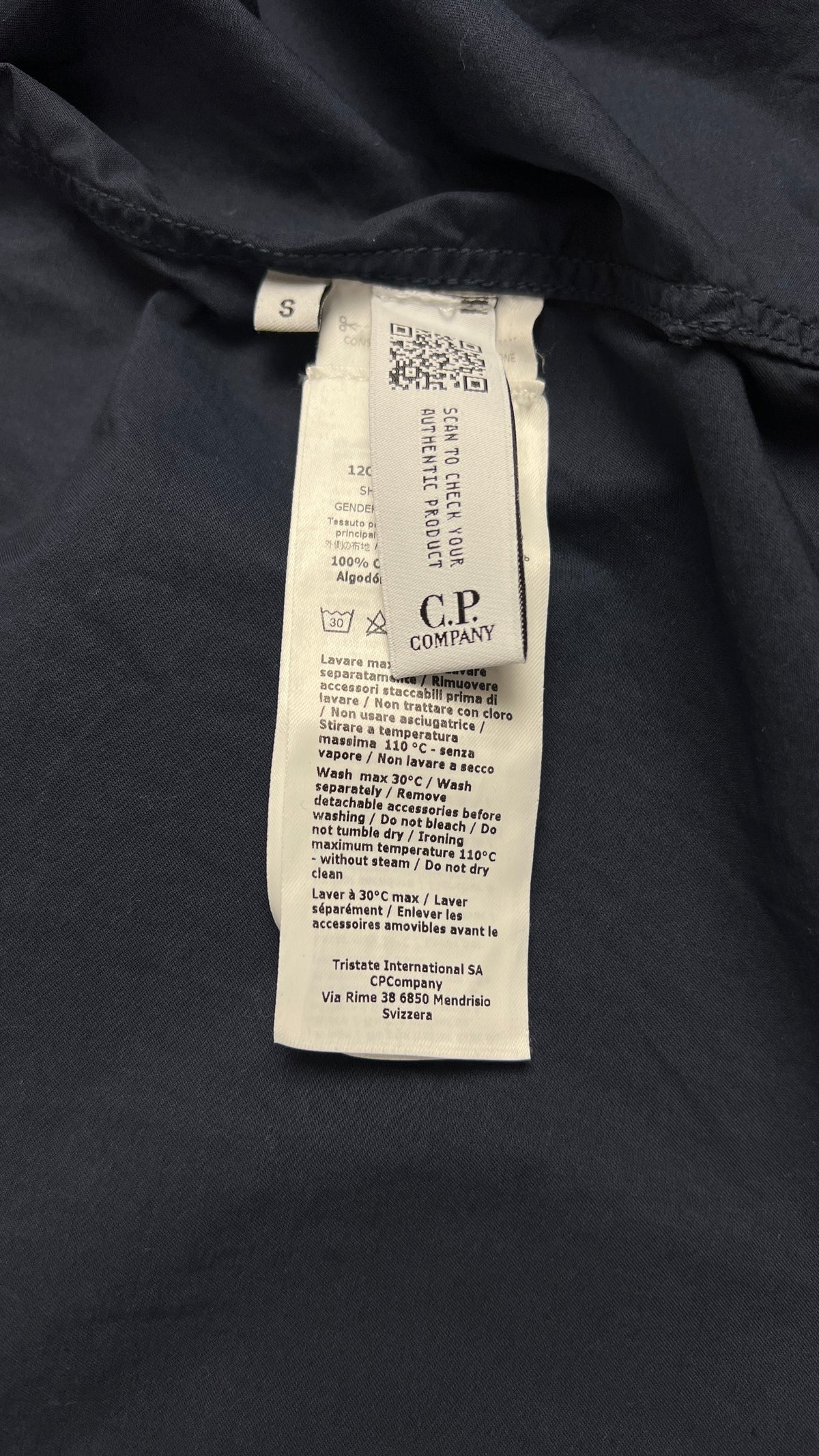 Surchemise Zippée C.P Company Gabardine, Marine, Taille S — photographie complémentaire 5