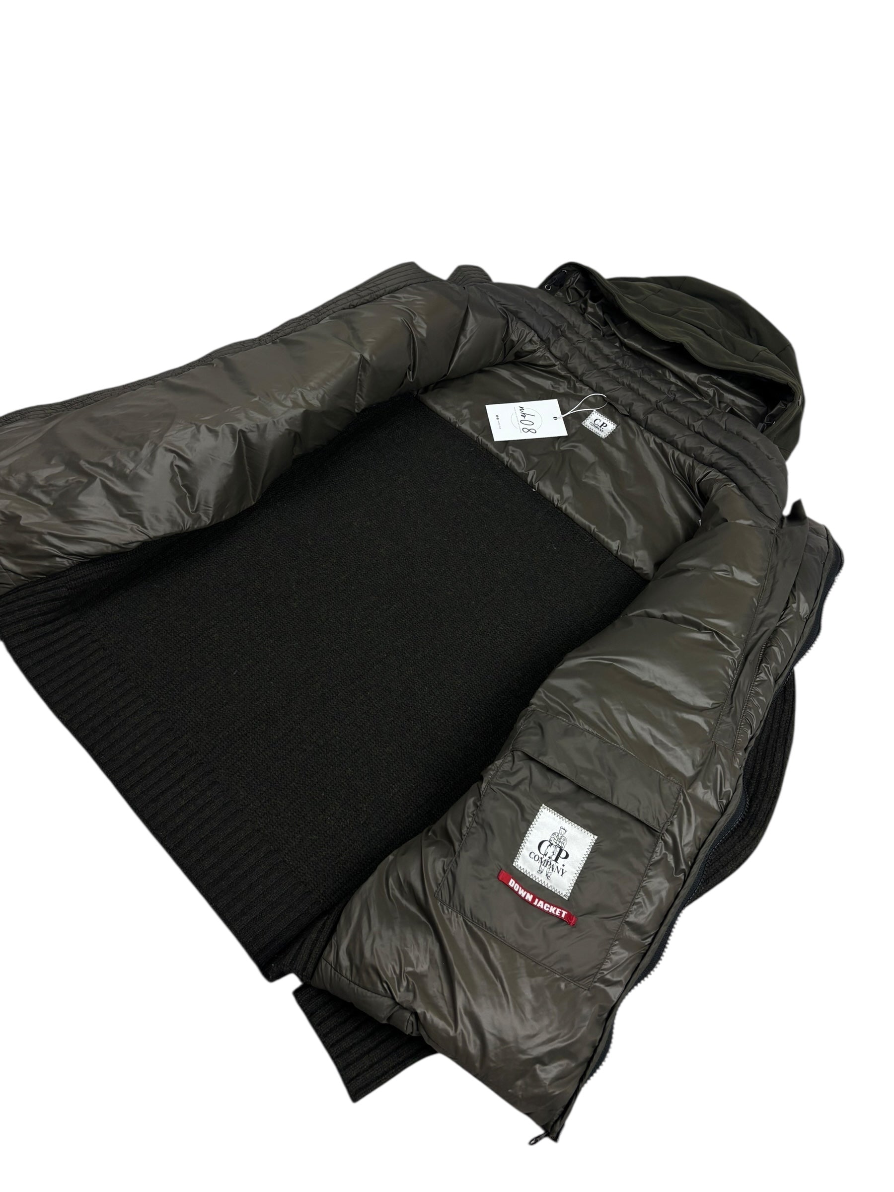 CARDIGAN C.P COMPANY DOWN GOGGLE JACKET - KAKI - TAILLE 52