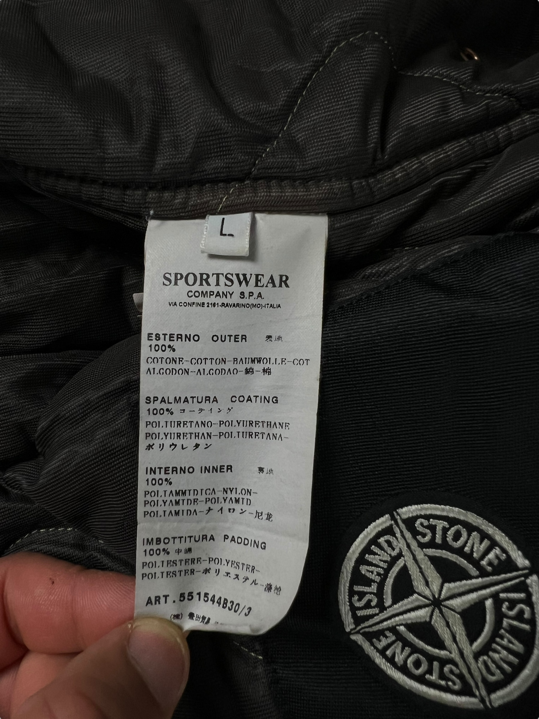 VESTE STONE ISLAND MUSSOLA GOMMATA