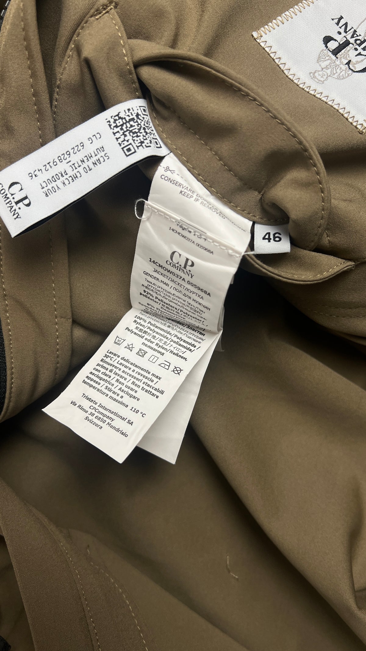 Veste C.P Company Shell-R Goggle Jacket, Kaki, Taille 46 — photographie complémentaire 5