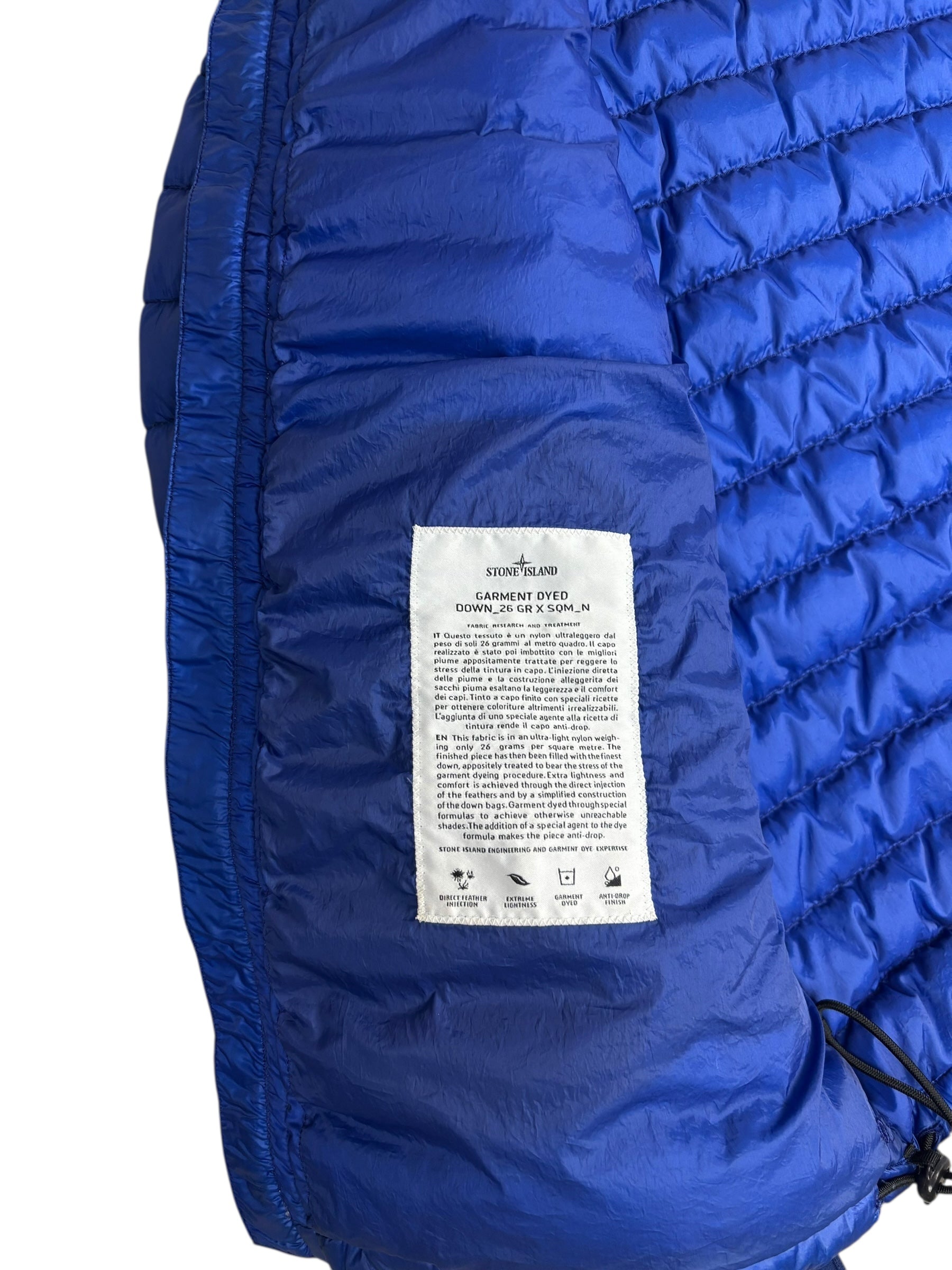 DOUDOUNE STONE ISLAND GARMENT DYED DOWN - BLEU - TAILLE M