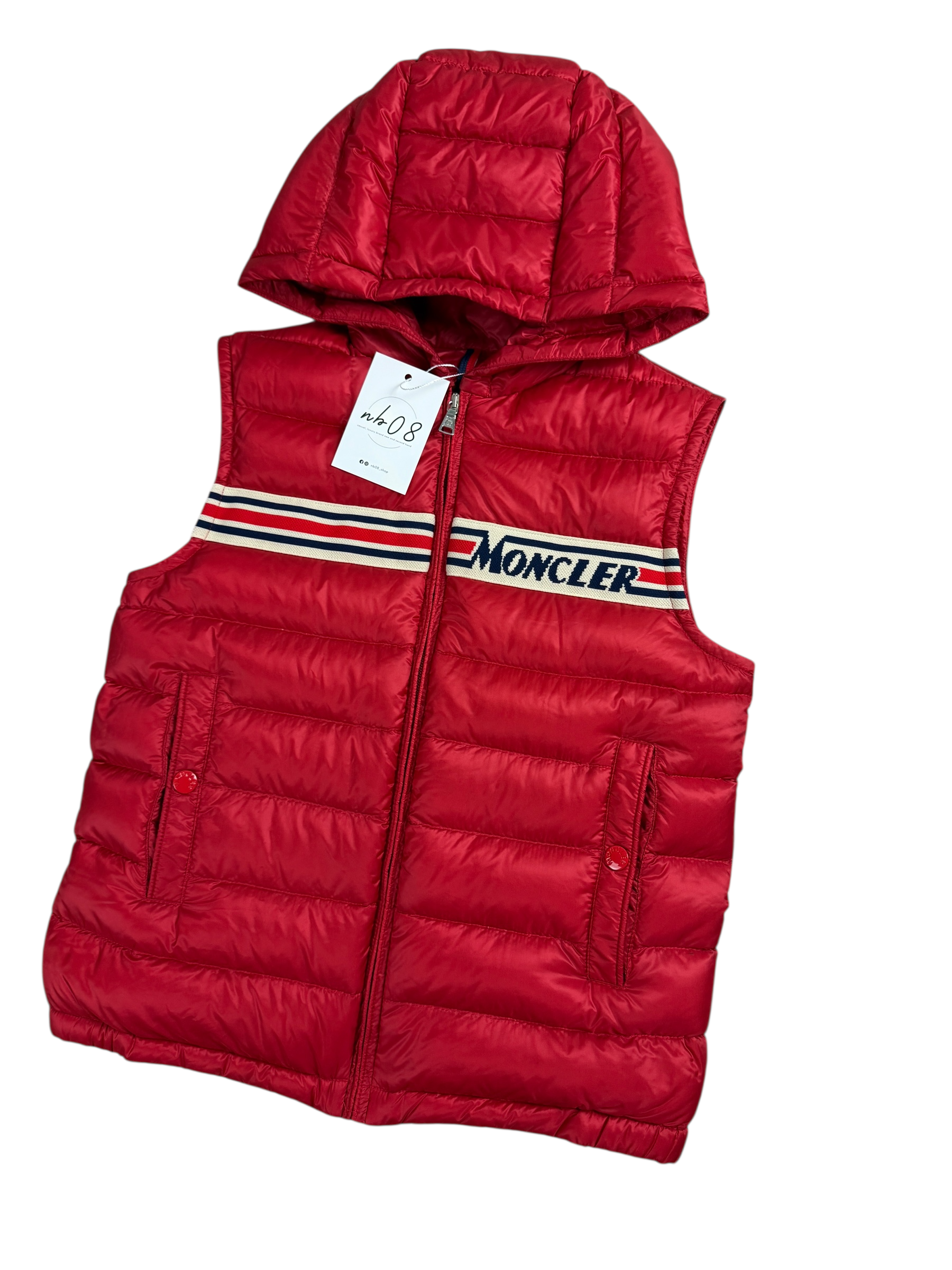 GILET MONCLER BARGY ROUGE - TAILLE 12 ANS