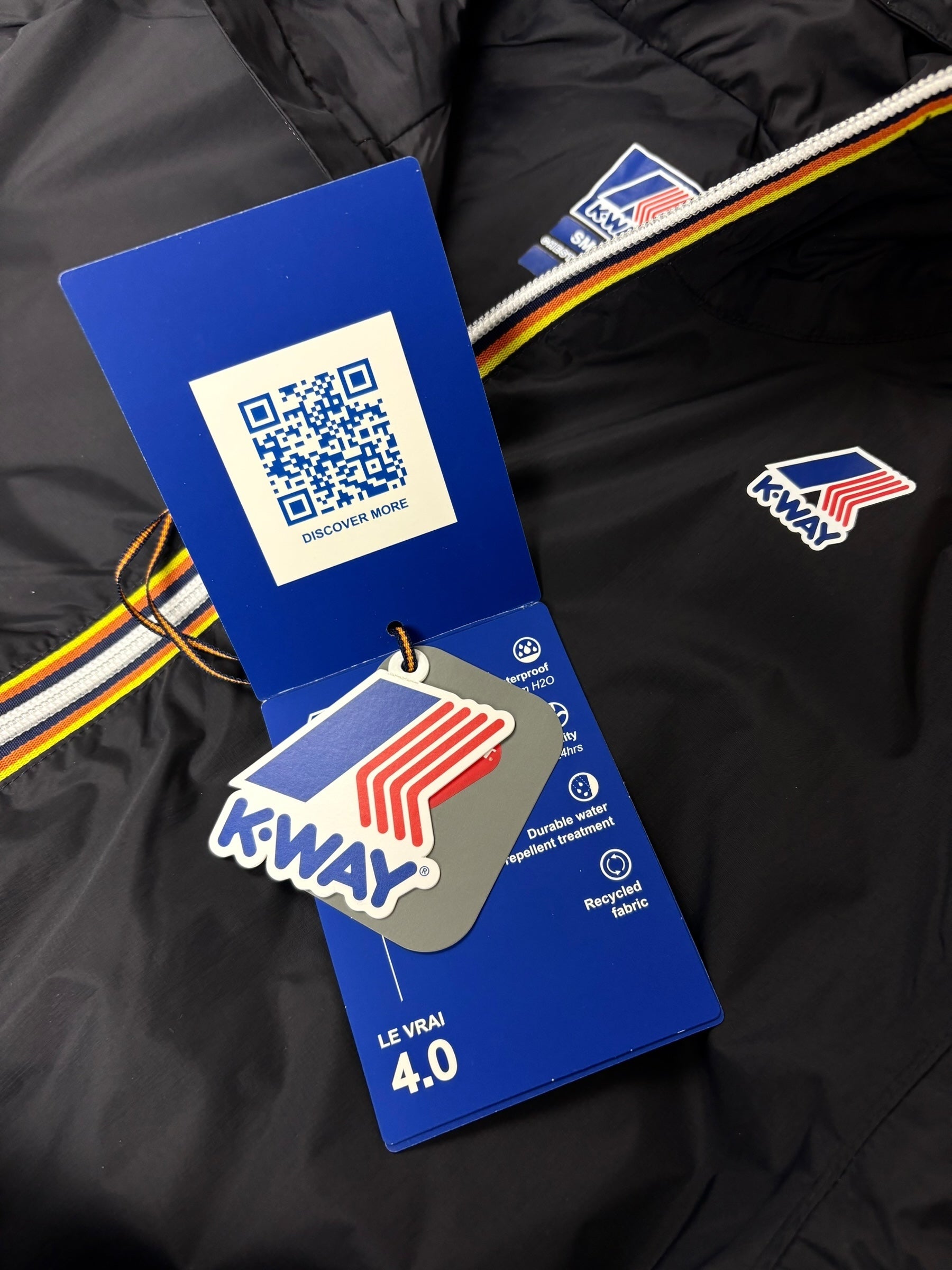 VESTE K-WAY LE VRAI 4.0 CLAUDE WARM - BLACK PURE - NEUF