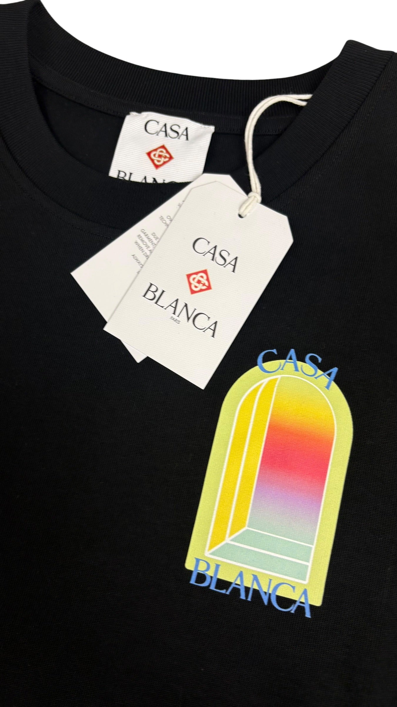 T-shirt Casablanca L'Arche Print coton bio noir neuf - vue 3/4