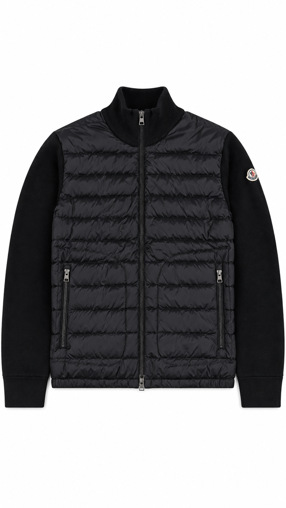 Cardigan Zippé Moncler Hybride, Noir, Taille S, Neuf — photographie principale