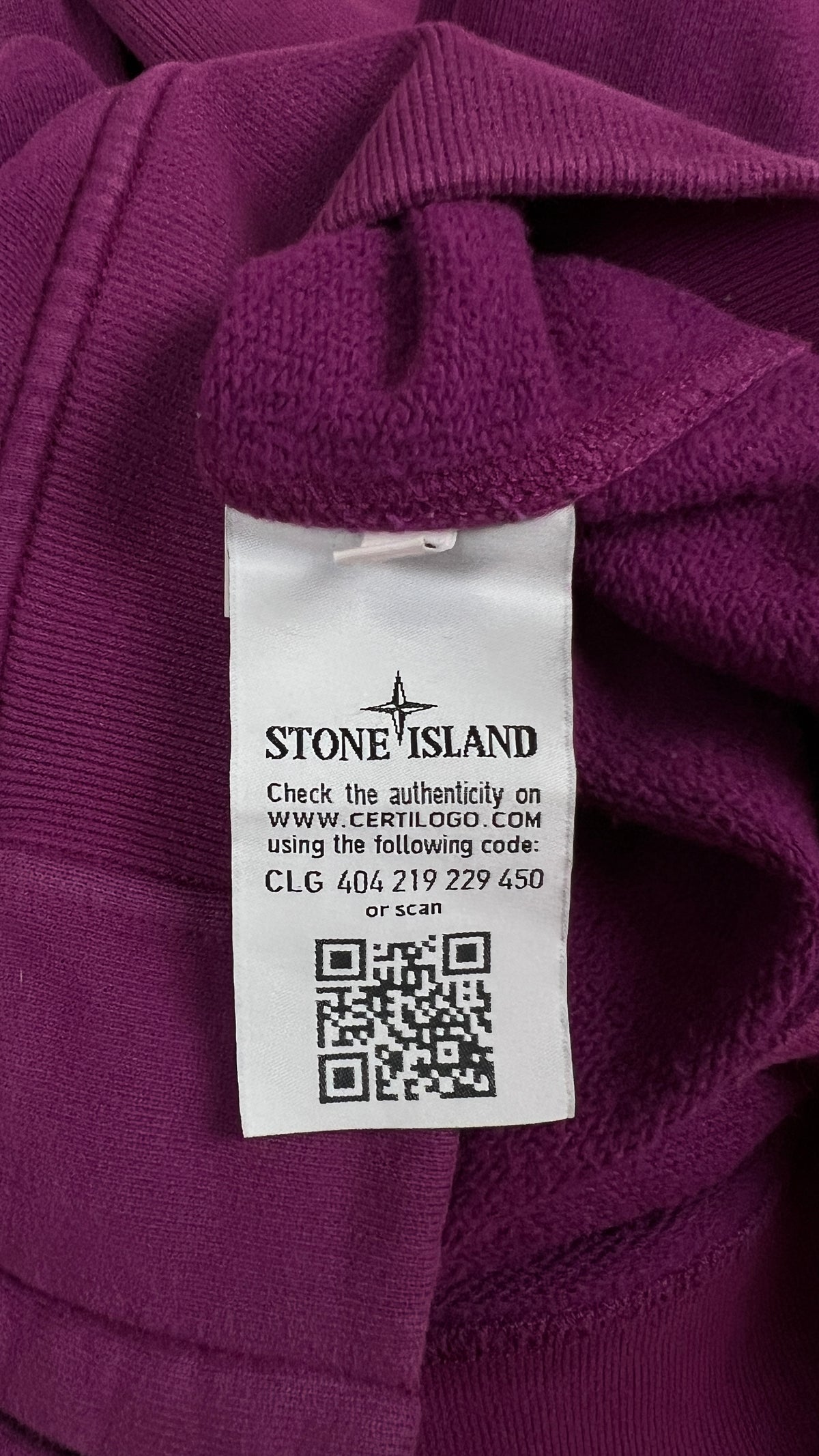 Sweat-shirt Hoodie Zippé Stone Island Cotton Fleece, Violet, Taille M — photographie complémentaire 5