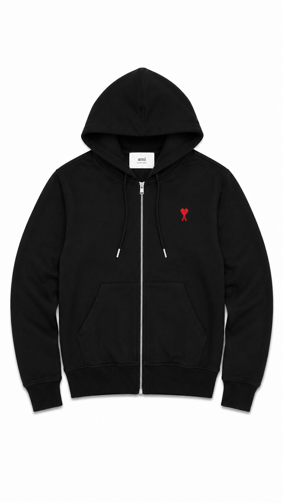 Sweat à Capuche Zippé Ami de Coeur Ami Paris - Noir - Neuf
