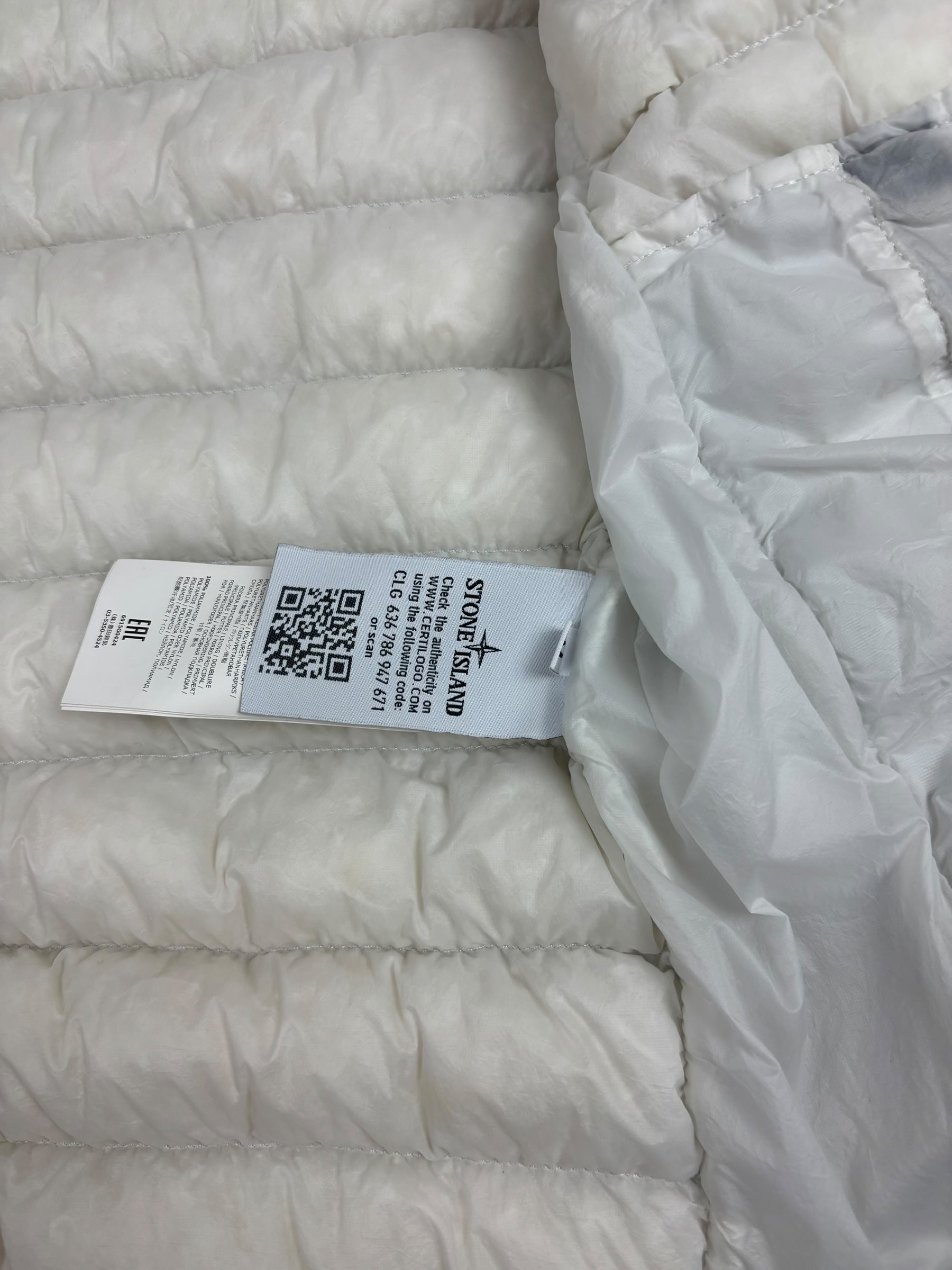 GILET STONE ISLAND GARMENT DYED MICRO YARN DOWN - BLANC - TAILLE M